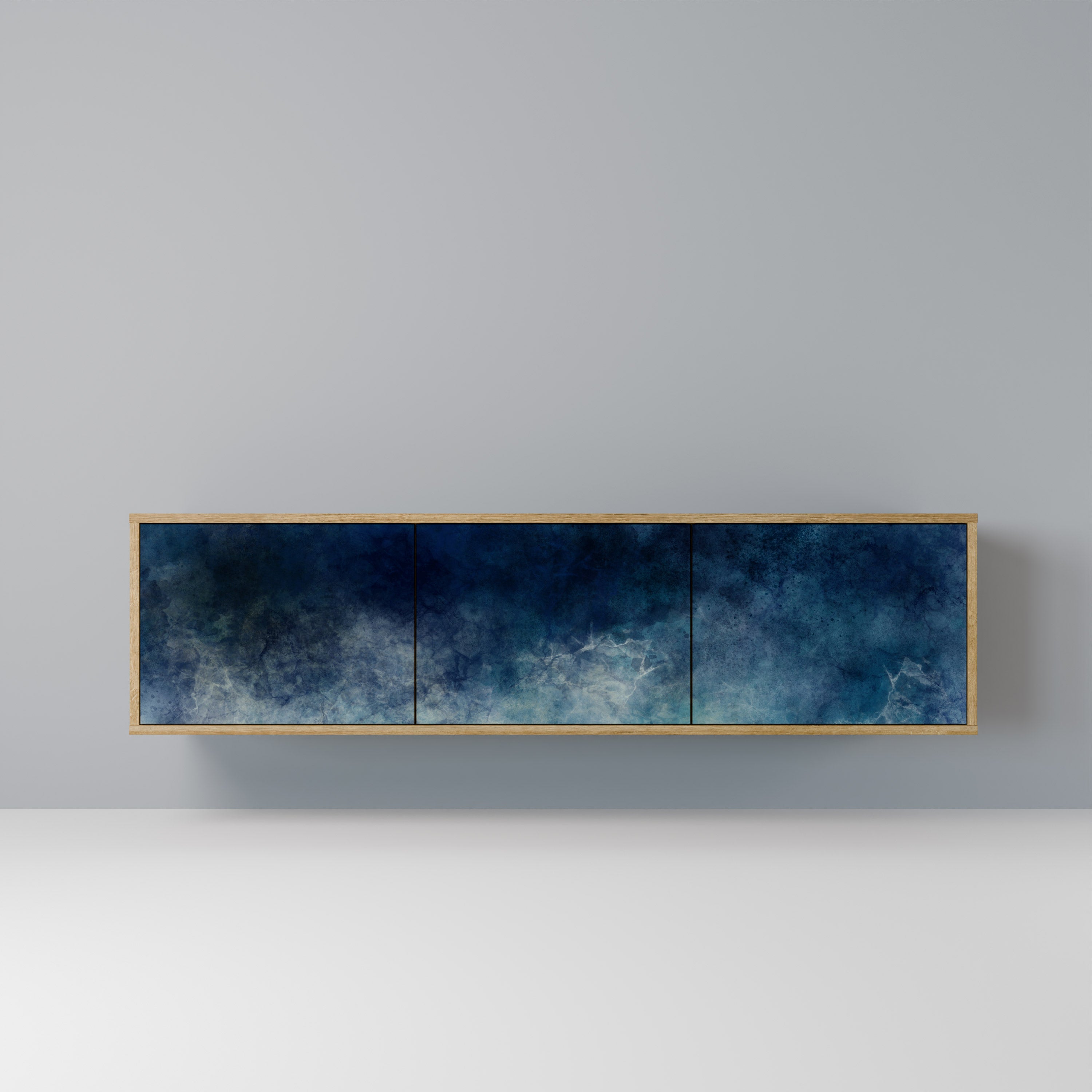 Mueble de TV de 3 puertas CELESTIAL FALL con efecto roble