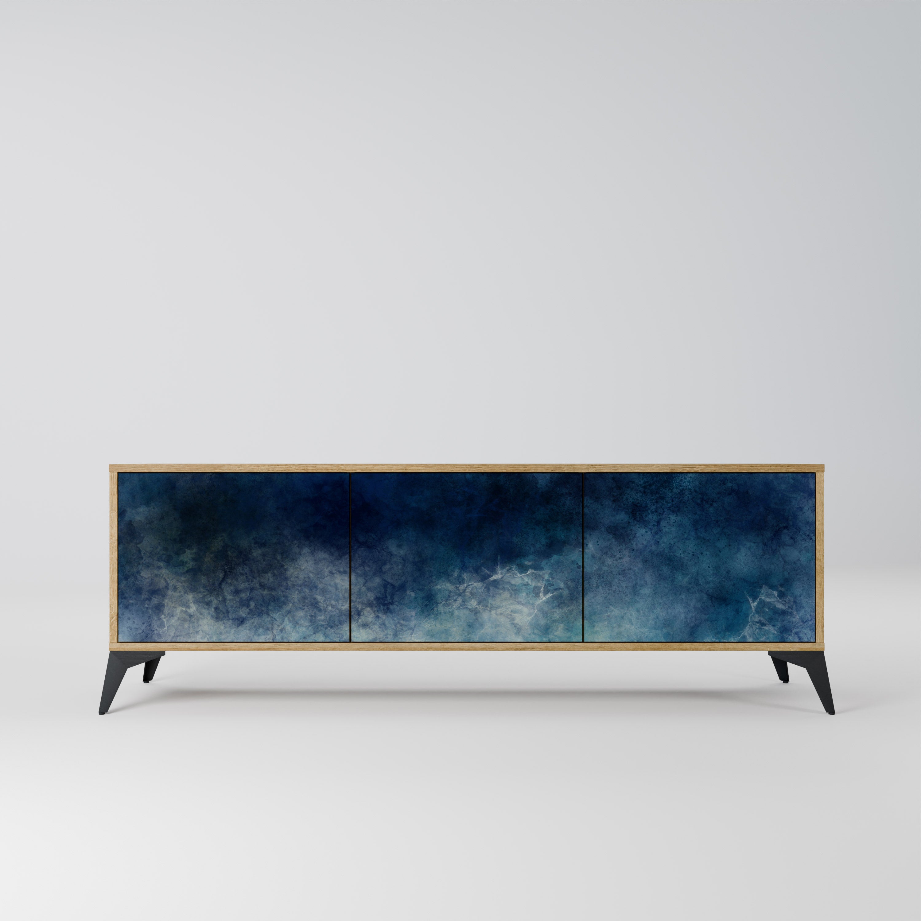 Mueble de TV de 3 puertas CELESTIAL FALL con efecto roble