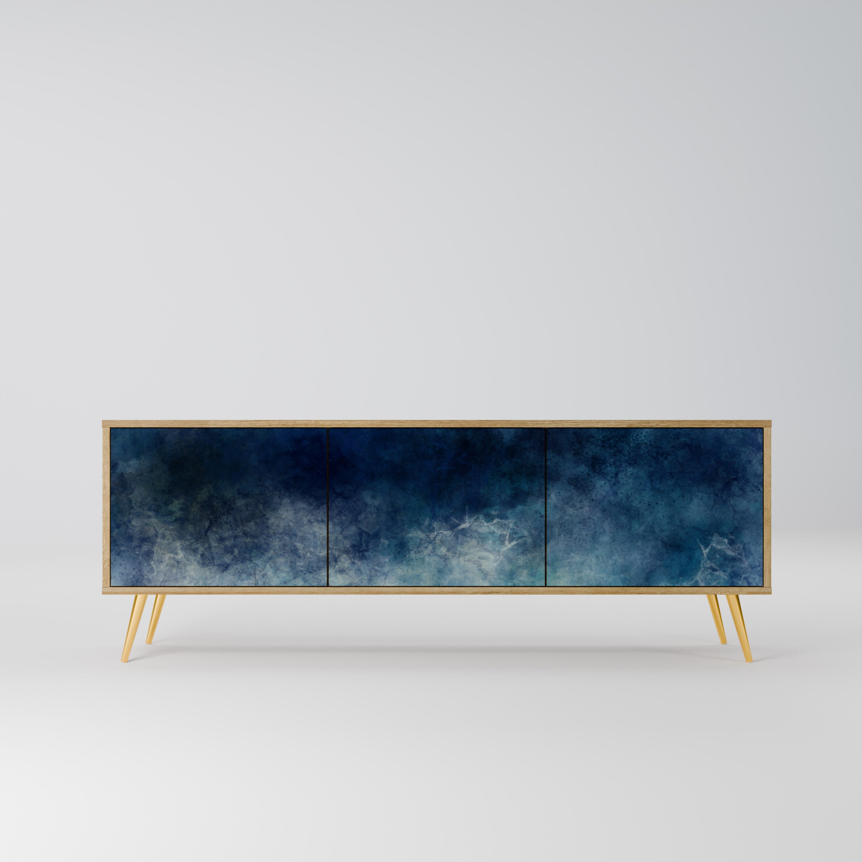 Mueble de TV de 3 puertas CELESTIAL FALL con efecto roble