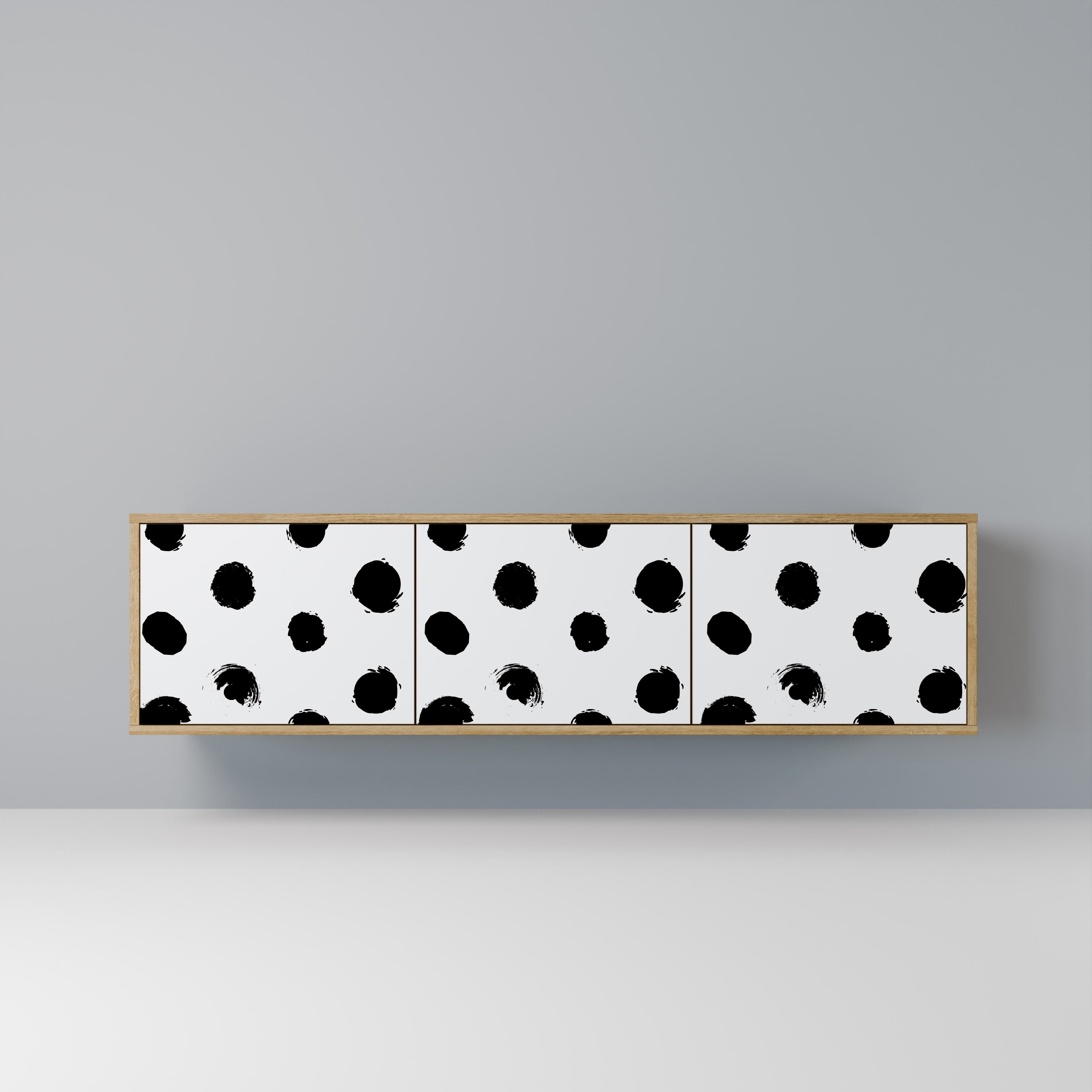 SLIPPING MINUTES Mueble de TV de 3 puertas con efecto roble