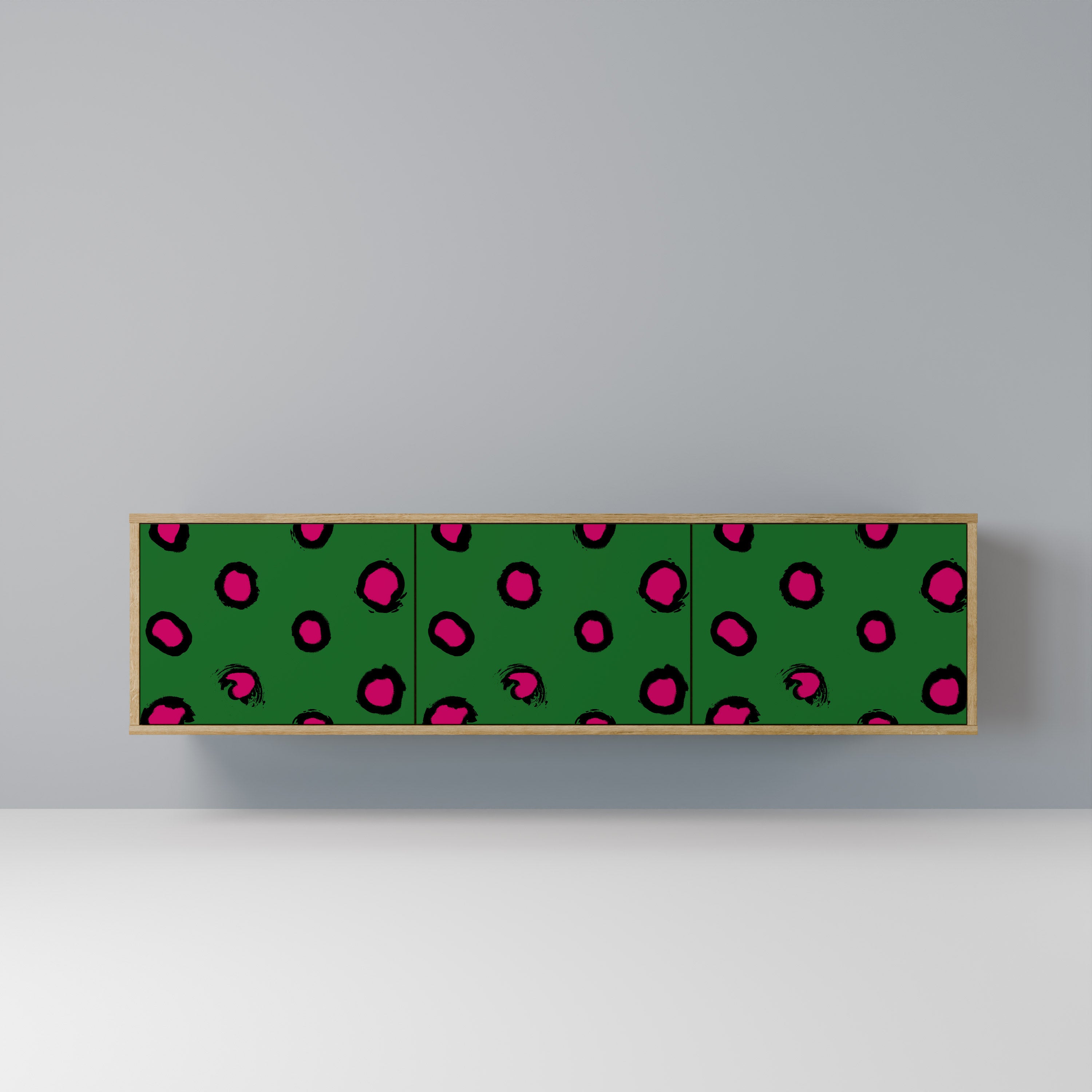 Mueble de TV de 3 puertas FUNKY SPOTS con efecto roble