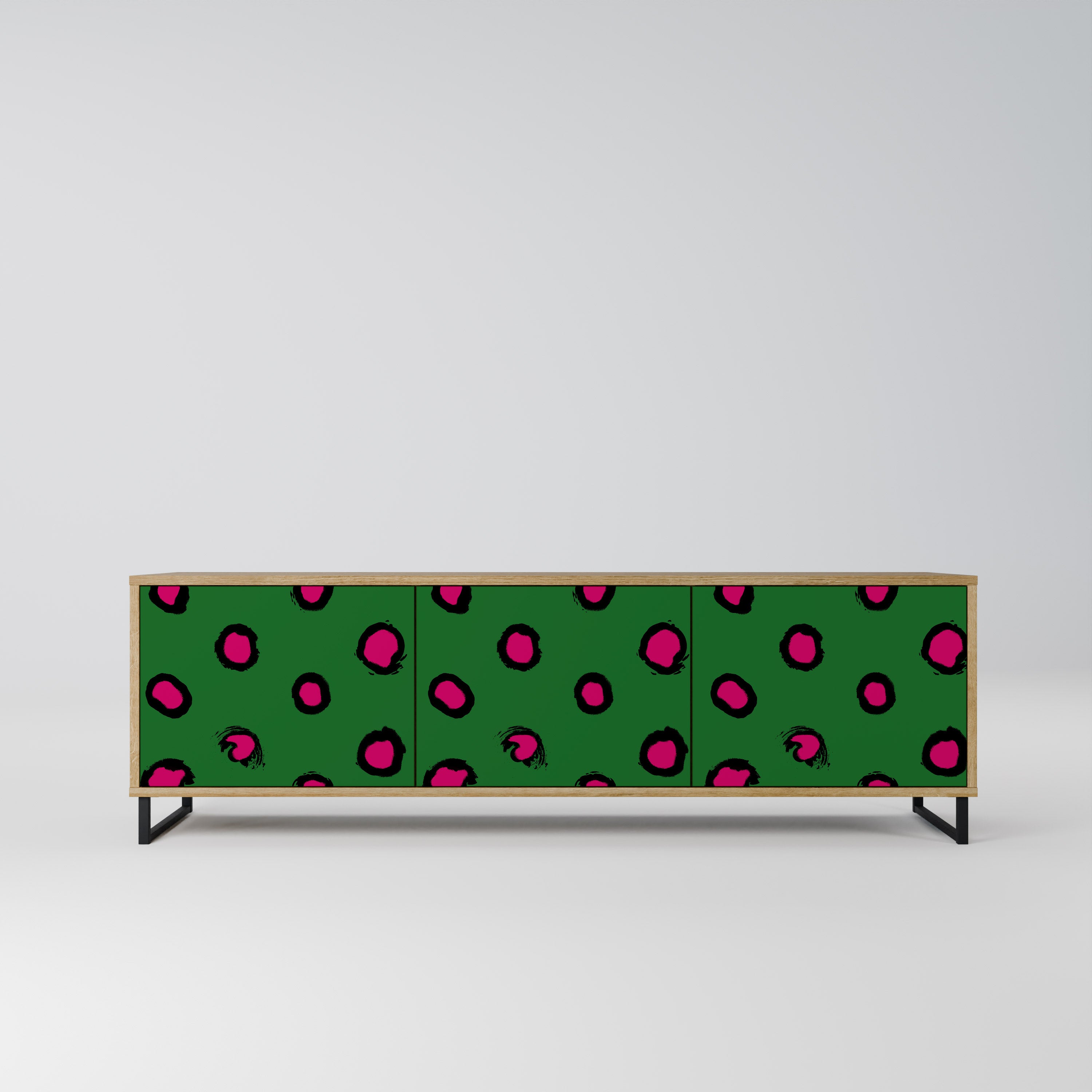 Mueble de TV de 3 puertas FUNKY SPOTS con efecto roble
