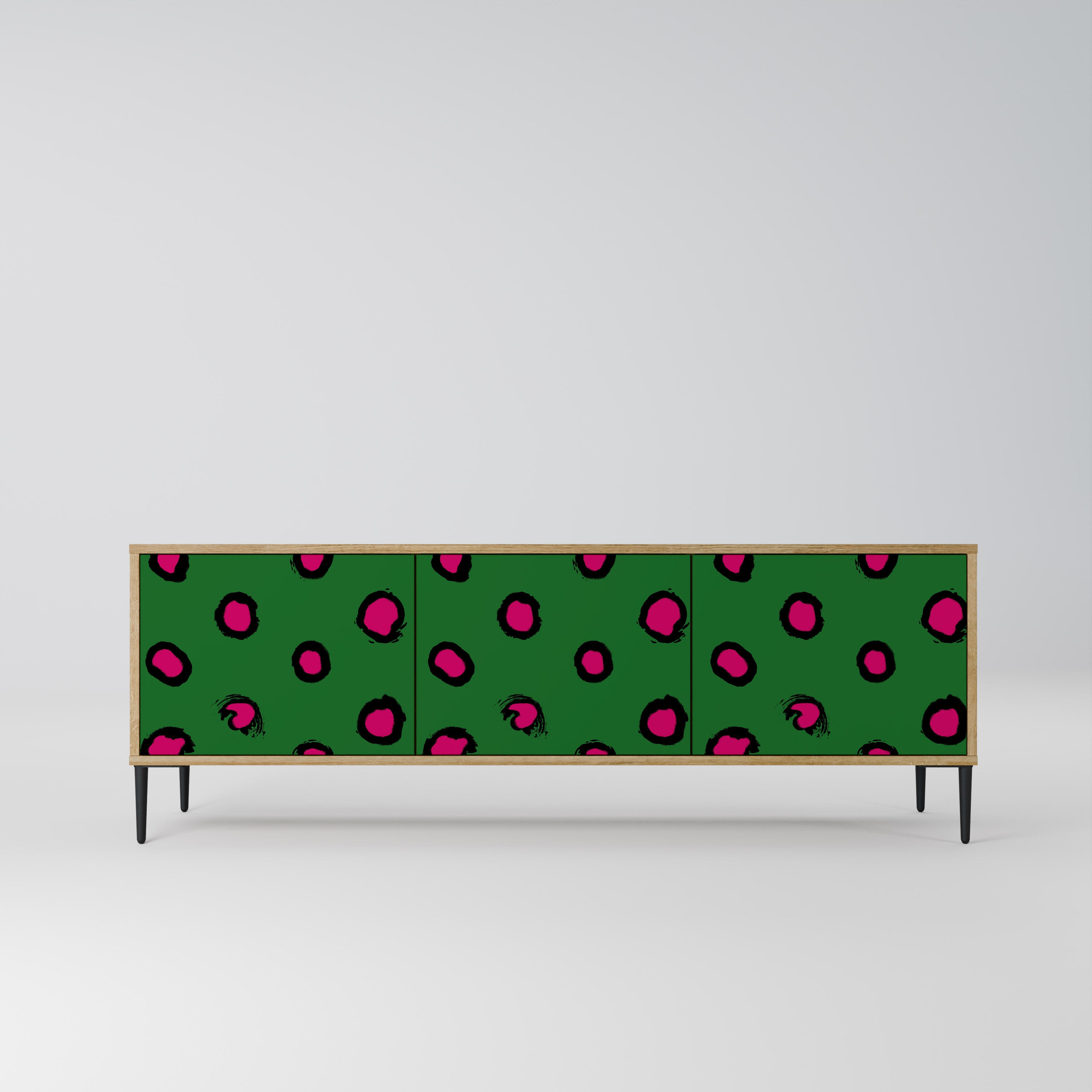 Mueble de TV de 3 puertas FUNKY SPOTS con efecto roble