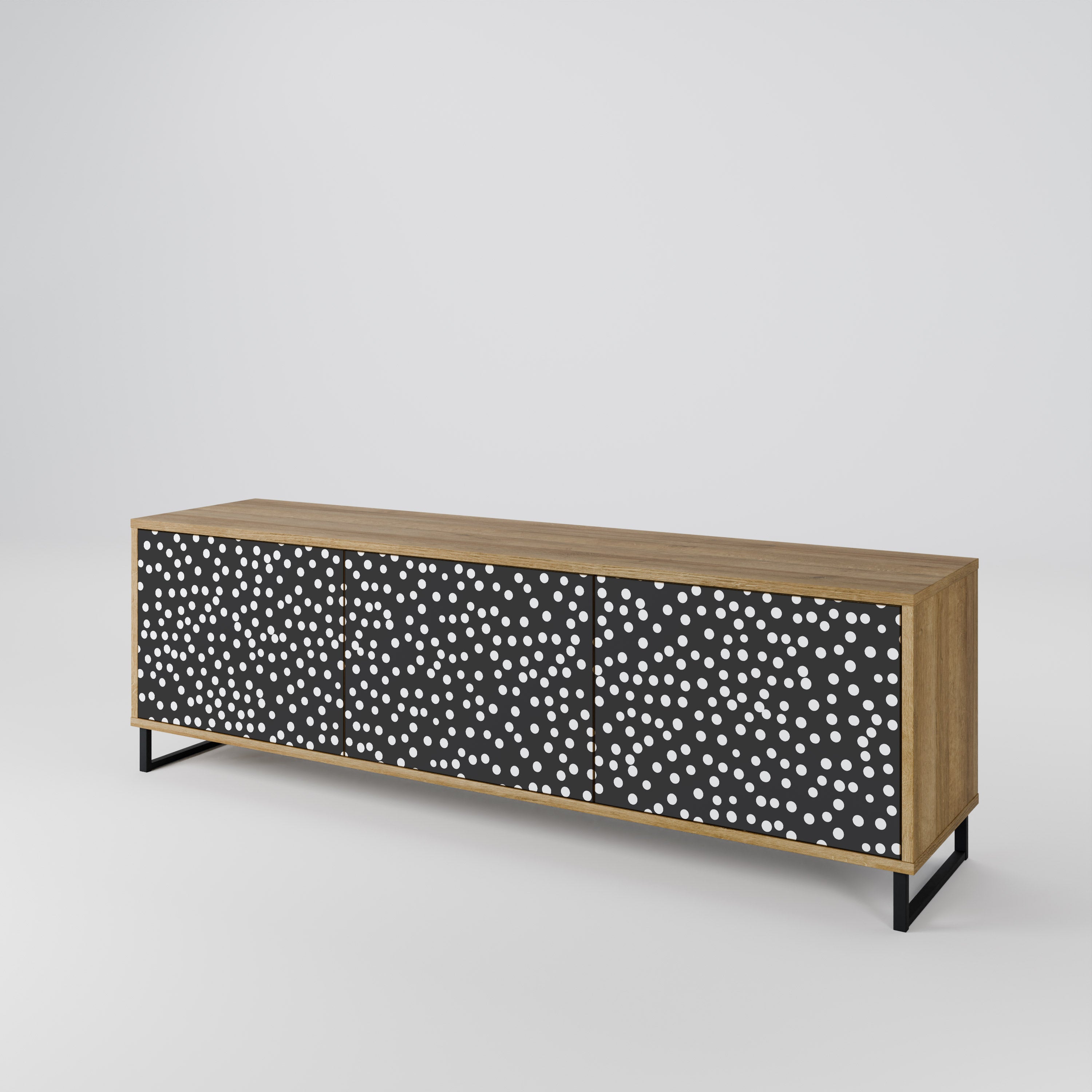 Mueble de TV de 3 puertas BLINDING LIGHTS con efecto roble