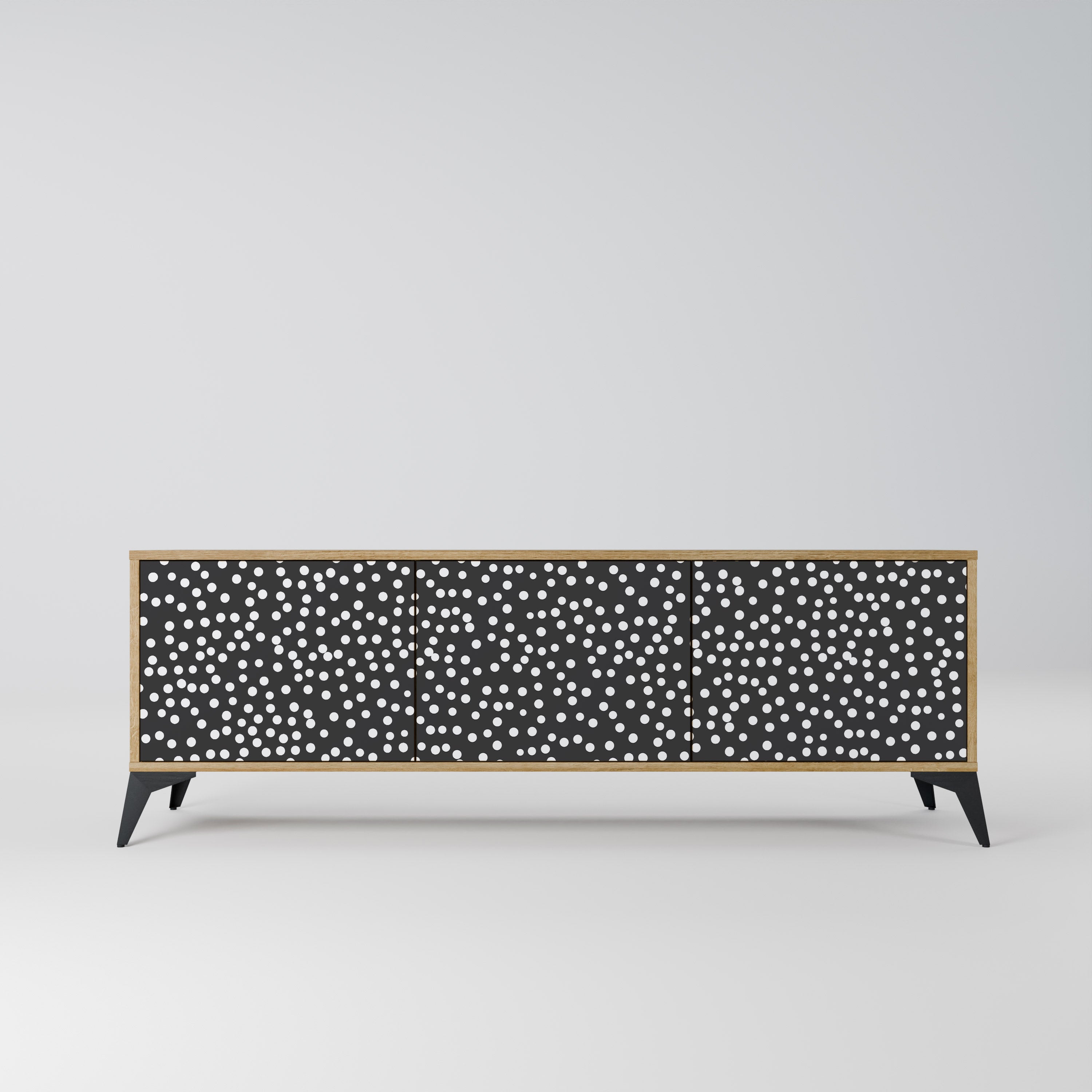 Mueble de TV de 3 puertas BLINDING LIGHTS con efecto roble