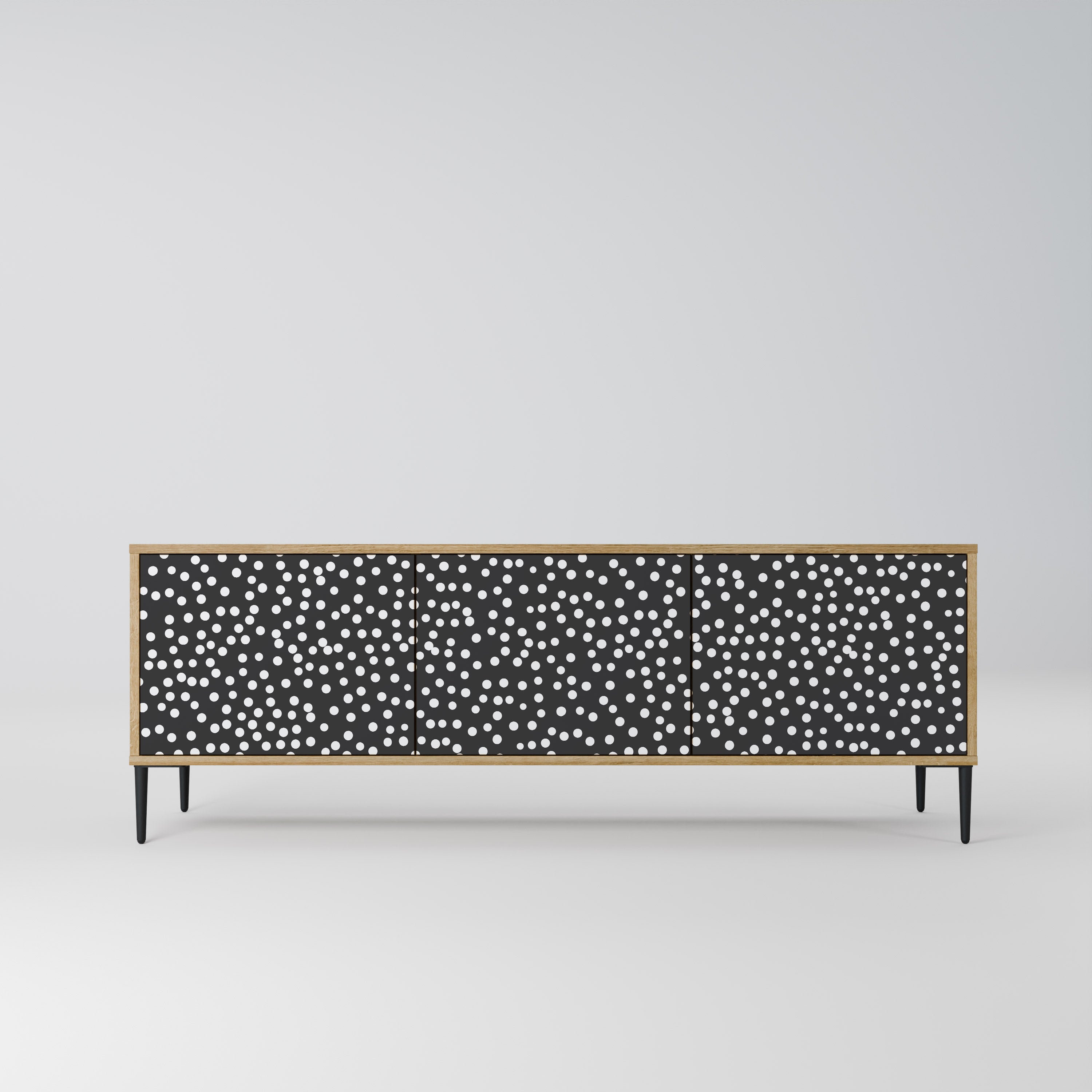 Mueble de TV de 3 puertas BLINDING LIGHTS con efecto roble