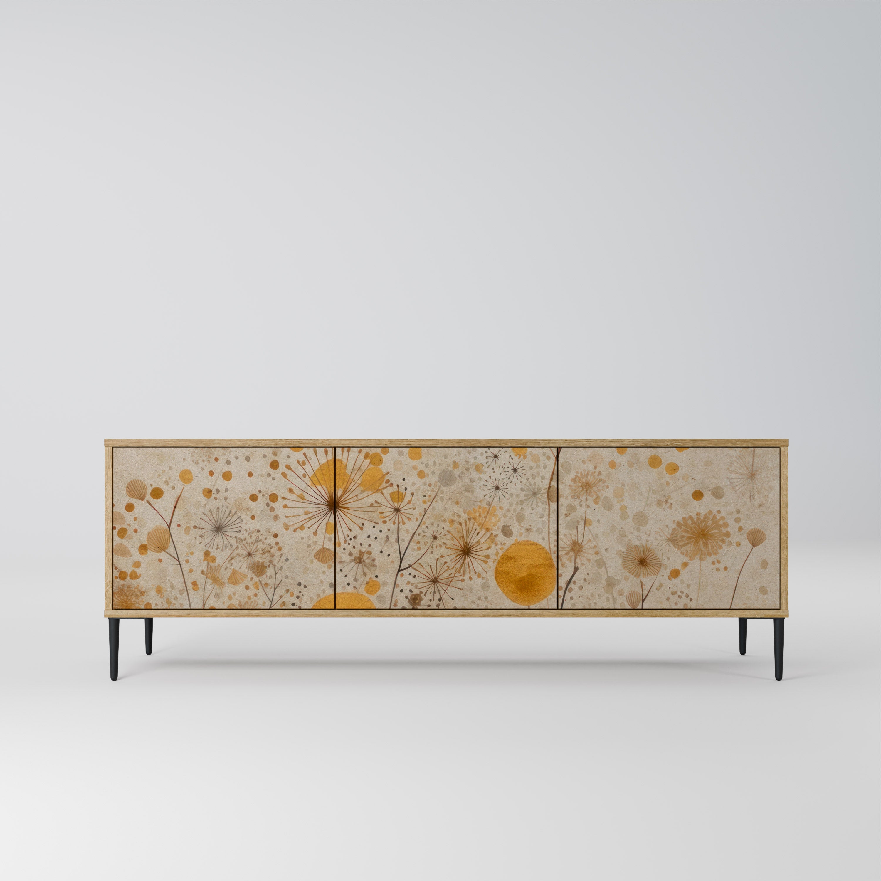 Mueble de TV de 3 puertas MORNING GLADE con efecto roble