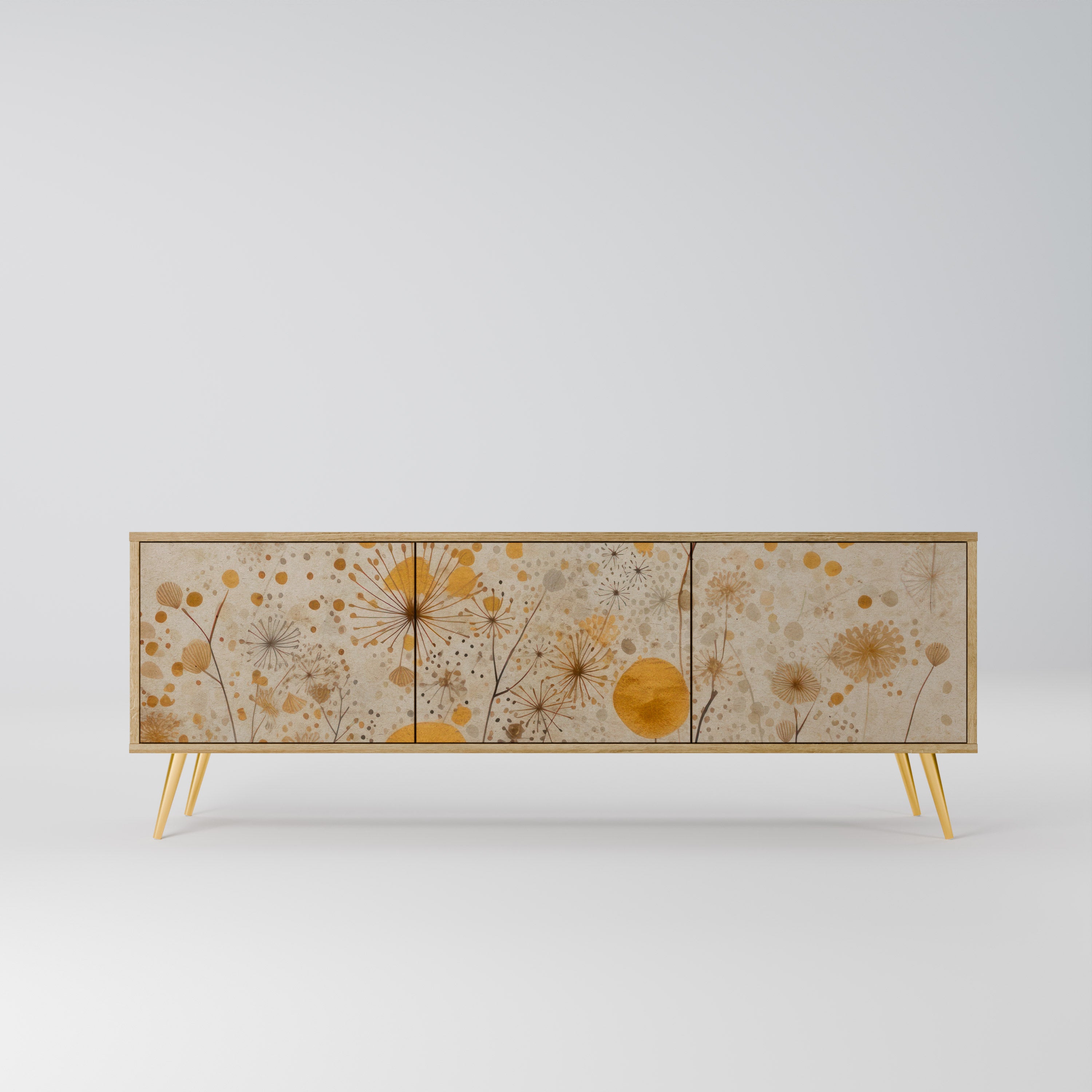 Mueble de TV de 3 puertas MORNING GLADE con efecto roble