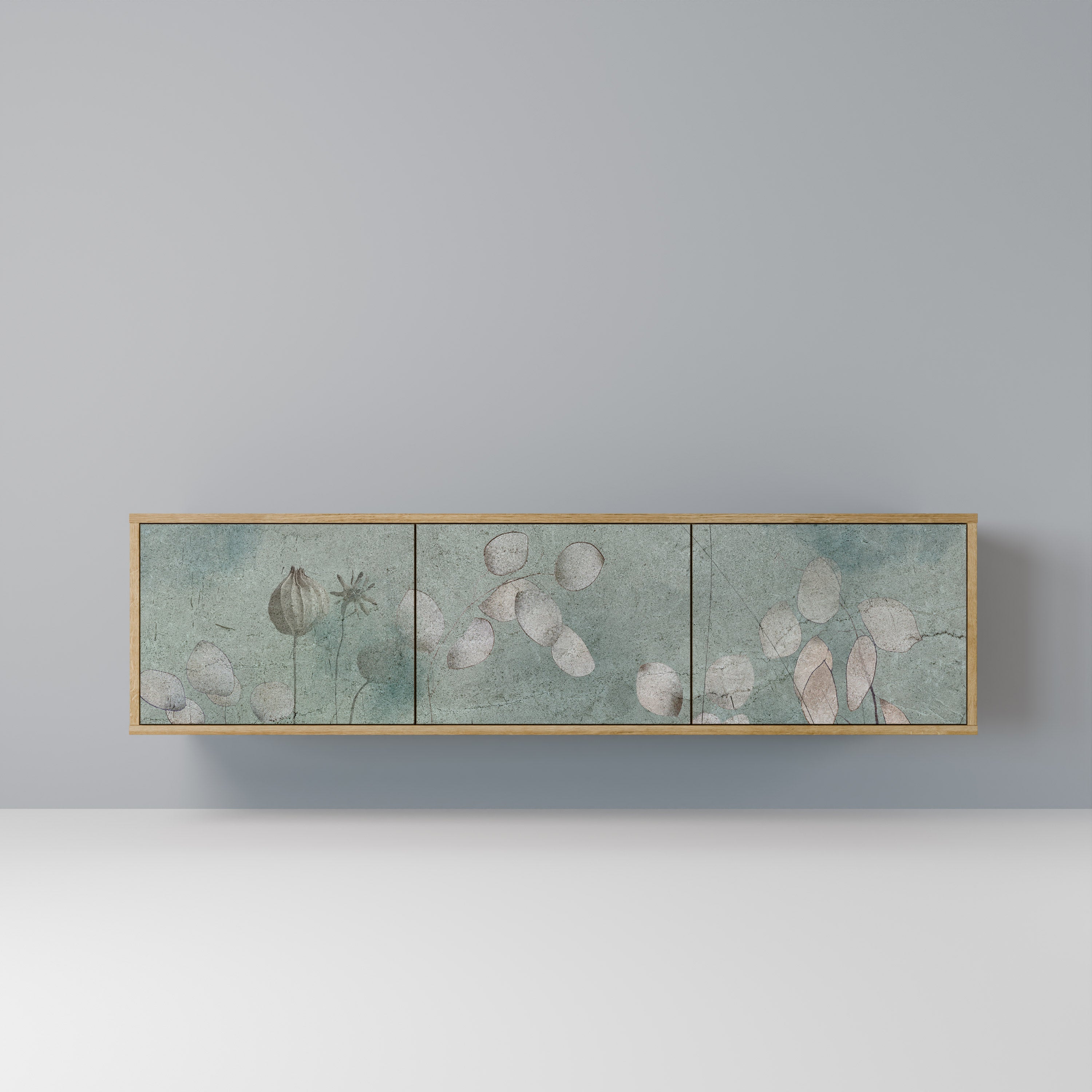 Mueble de TV NIGHT LADY de 3 puertas con efecto roble