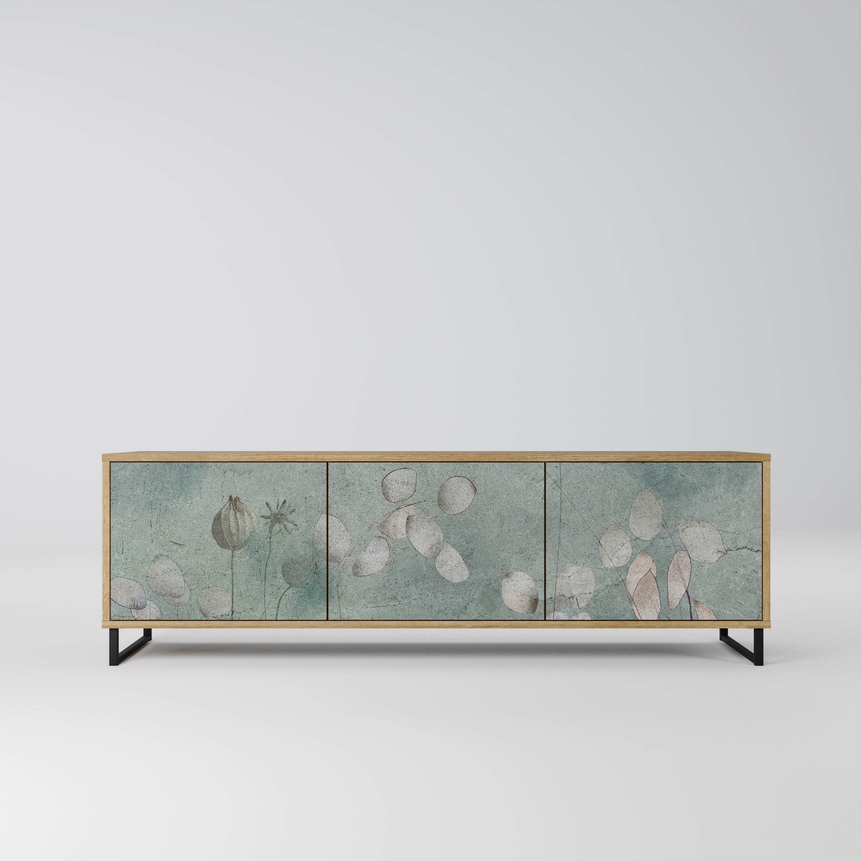 Mueble de TV NIGHT LADY de 3 puertas con efecto roble