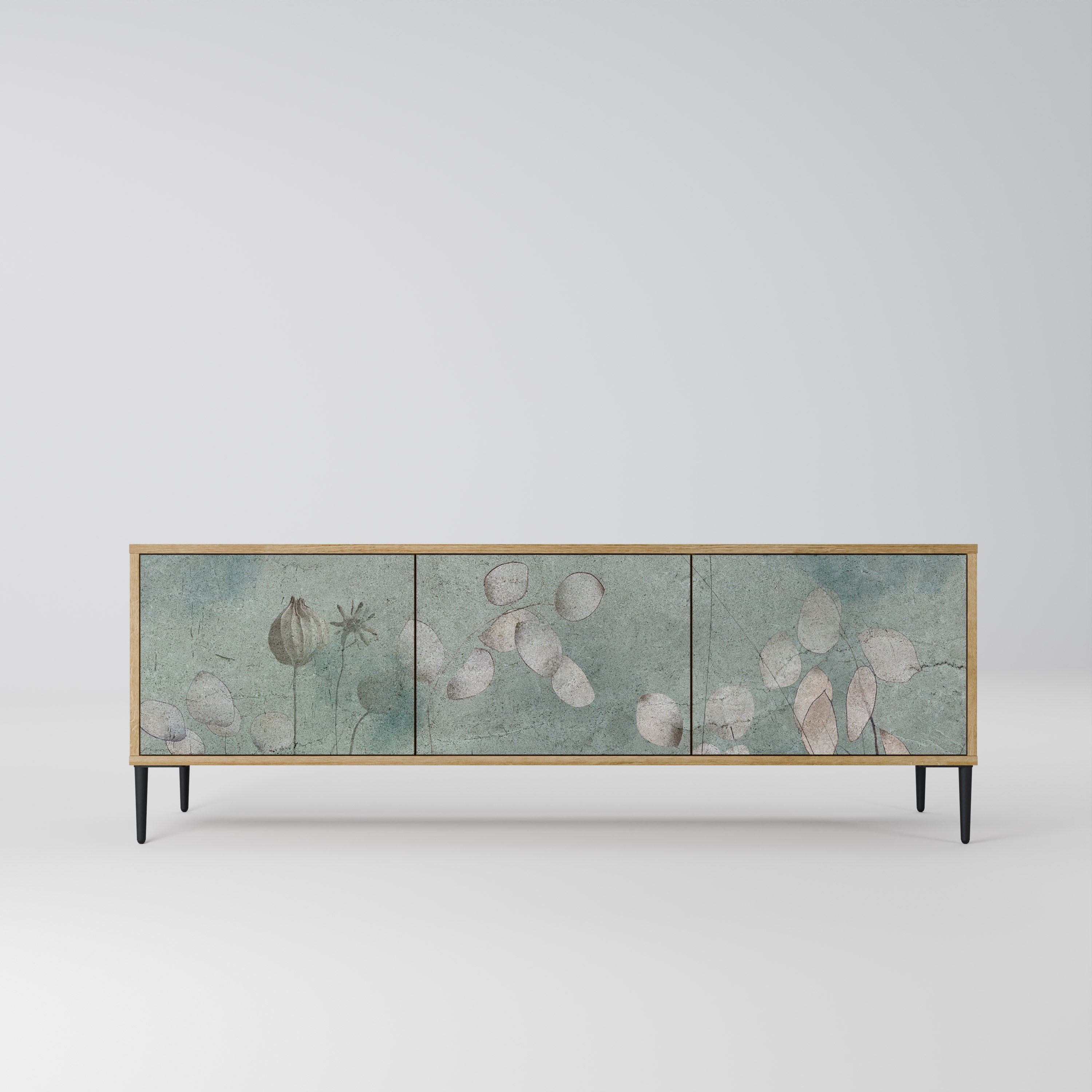 Mueble de TV NIGHT LADY de 3 puertas con efecto roble