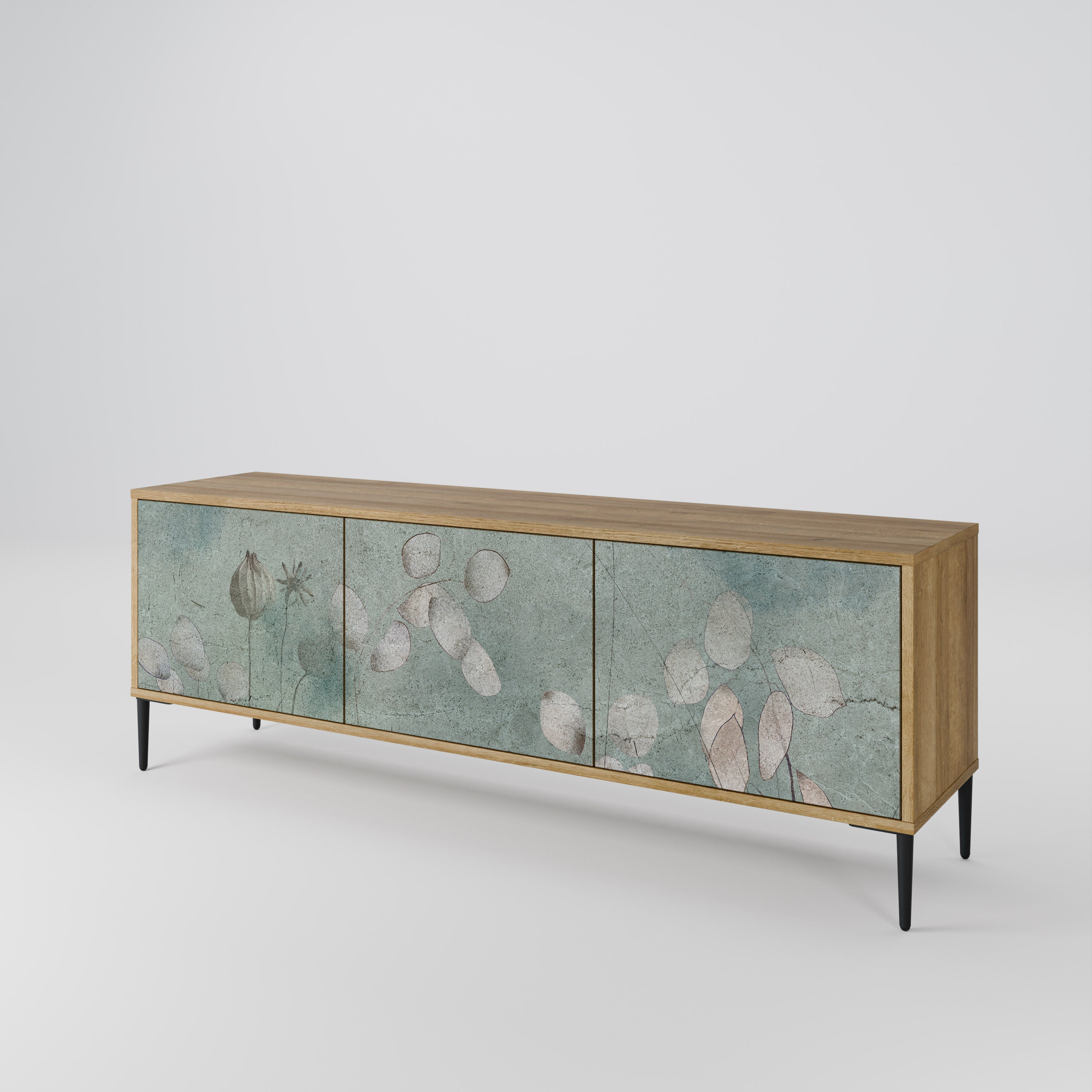 Mueble de TV NIGHT LADY de 3 puertas con efecto roble