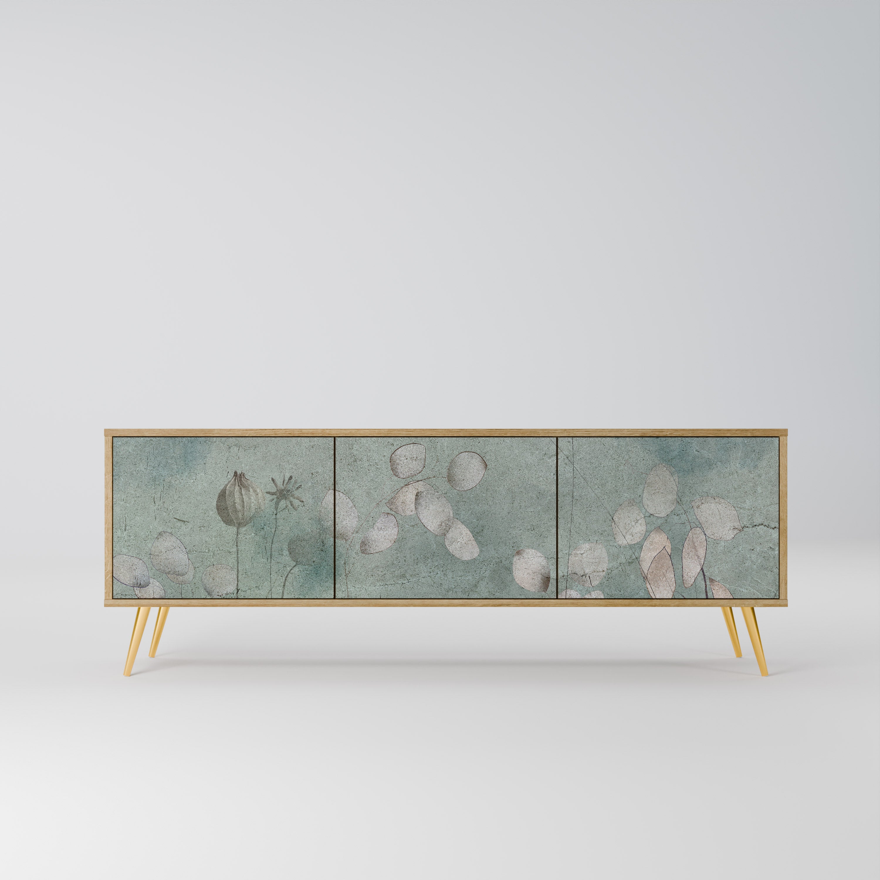 Mueble de TV NIGHT LADY de 3 puertas con efecto roble