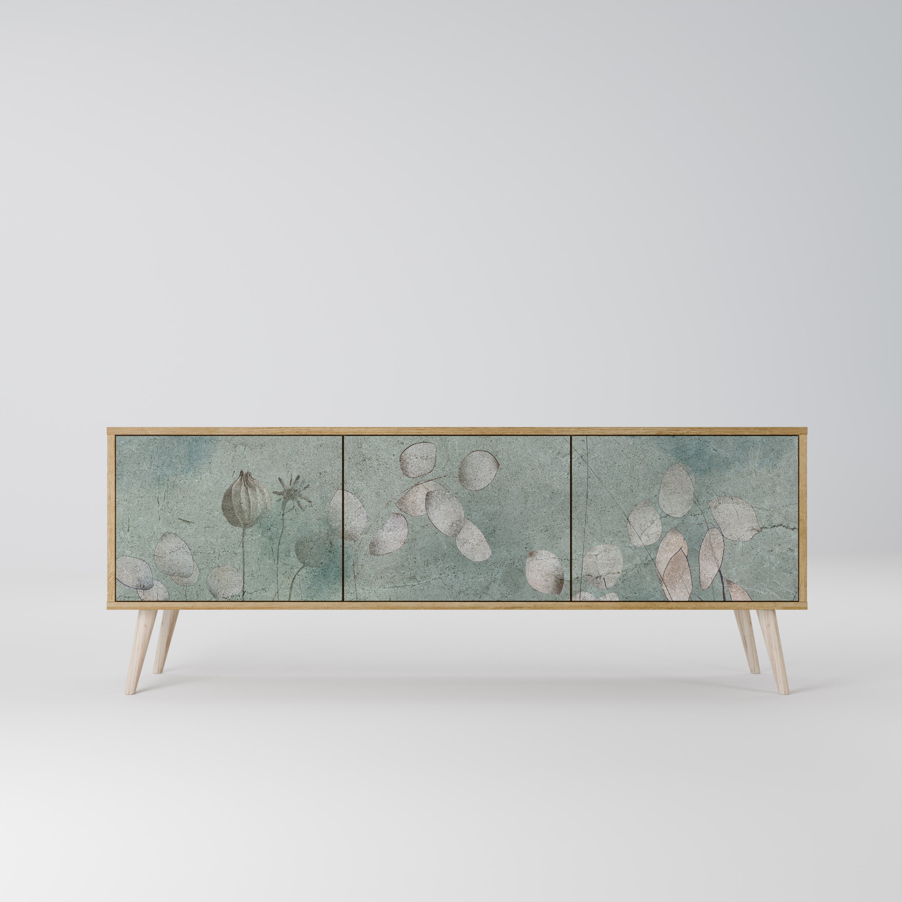 Mueble de TV NIGHT LADY de 3 puertas con efecto roble