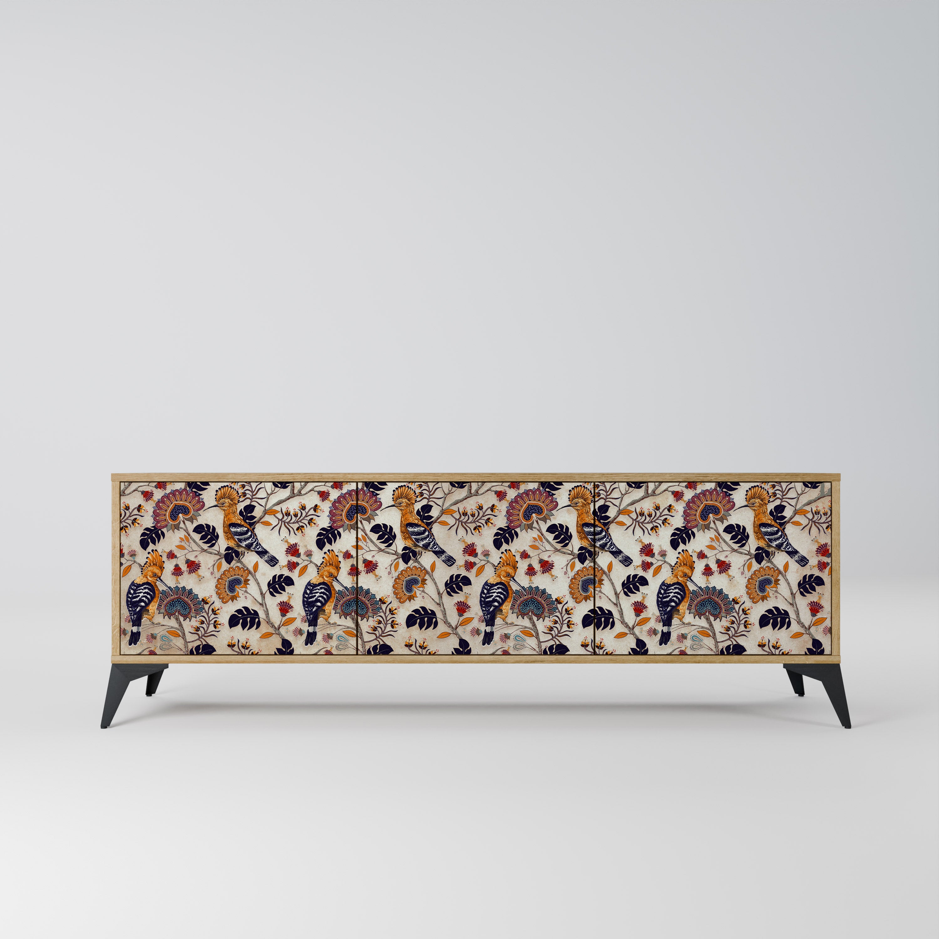 Mueble de TV EMINENT HOOPOE de 3 puertas con efecto roble
