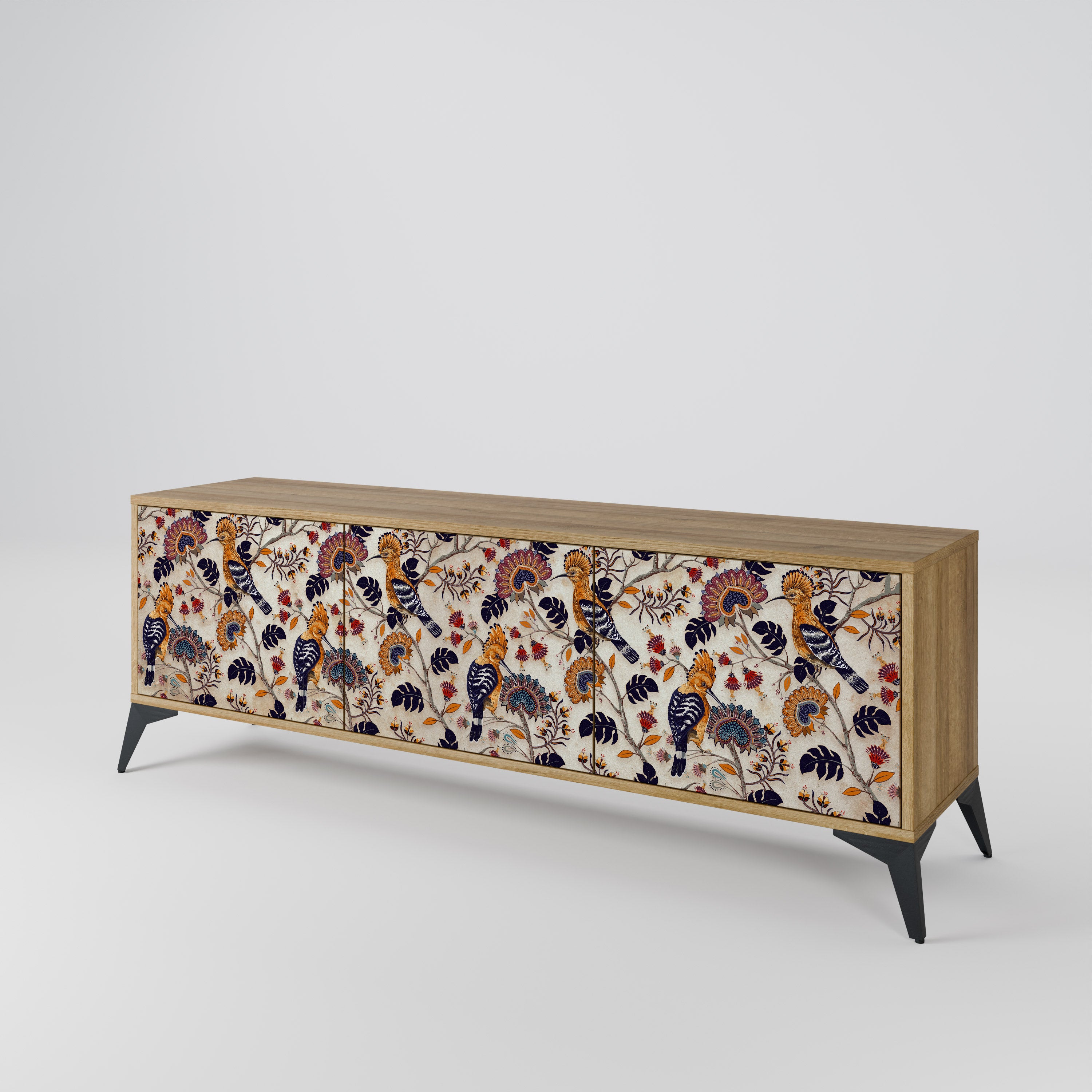 Mueble de TV EMINENT HOOPOE de 3 puertas con efecto roble