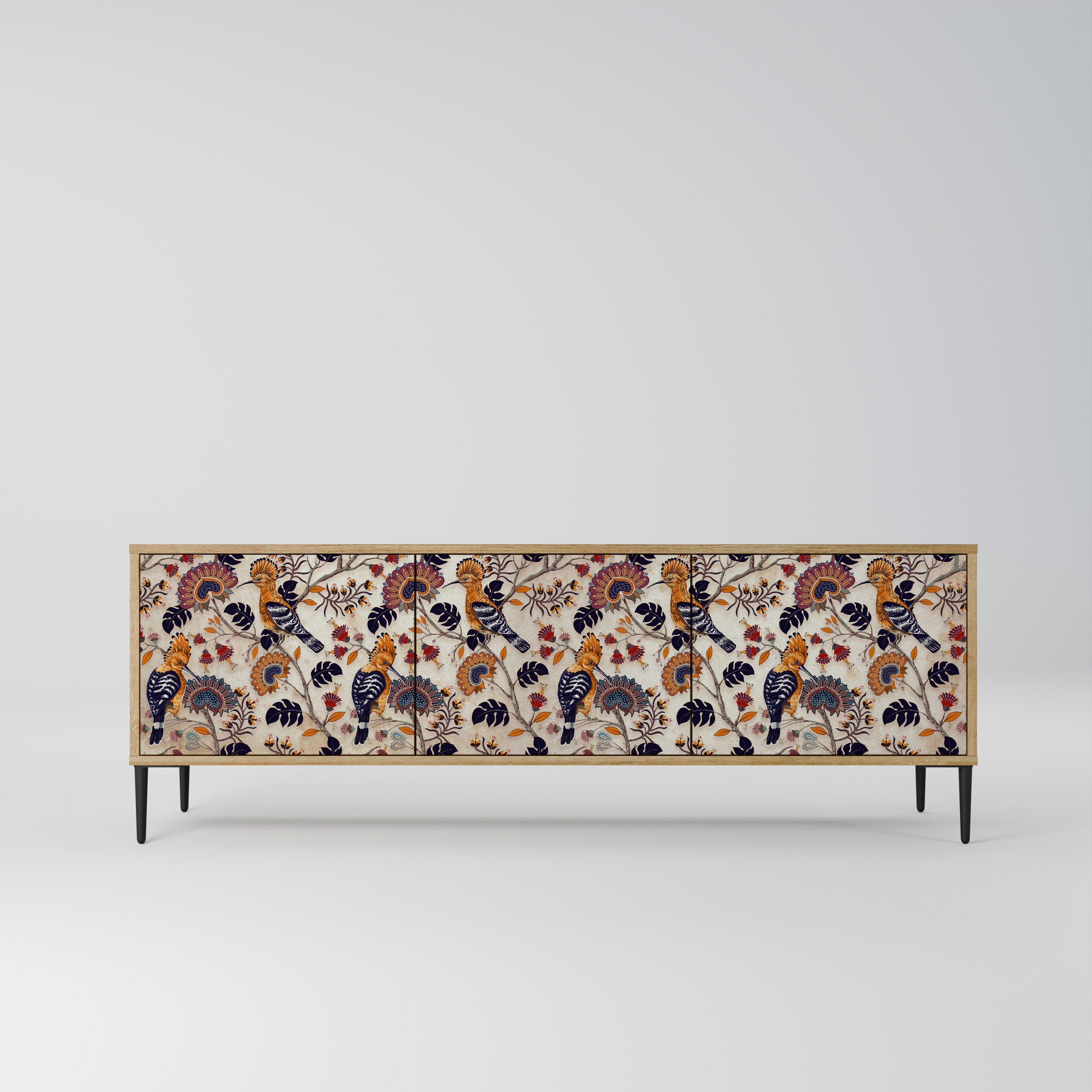 Mueble de TV EMINENT HOOPOE de 3 puertas con efecto roble