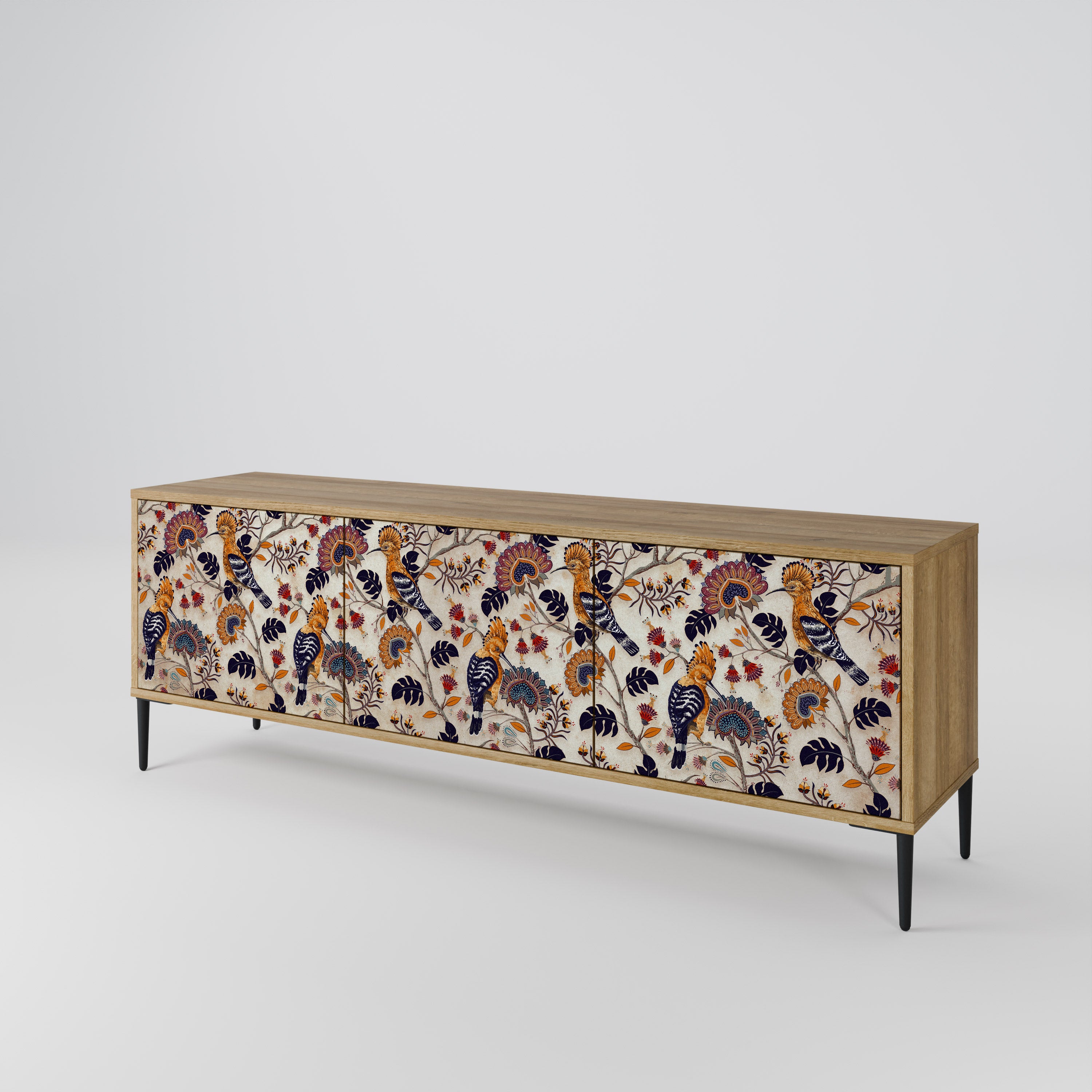 Mueble de TV EMINENT HOOPOE de 3 puertas con efecto roble