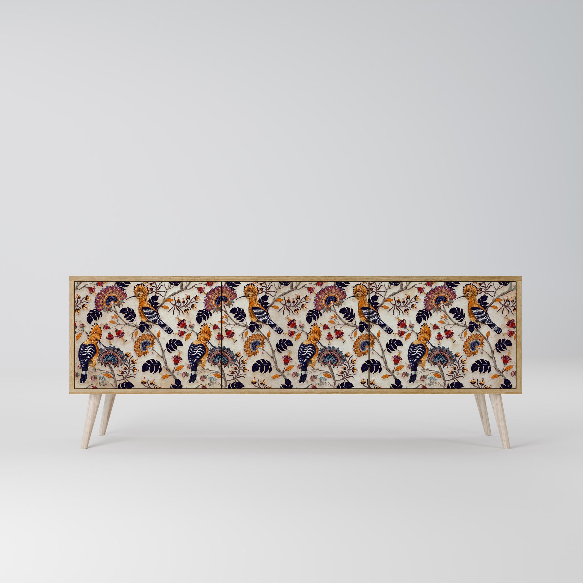 Mueble de TV EMINENT HOOPOE de 3 puertas con efecto roble