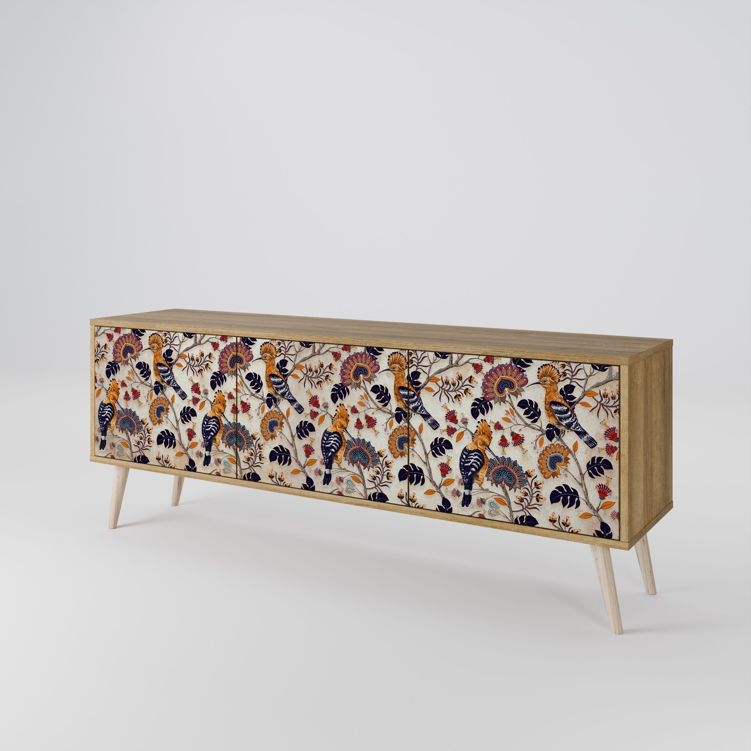 Mueble de TV EMINENT HOOPOE de 3 puertas con efecto roble