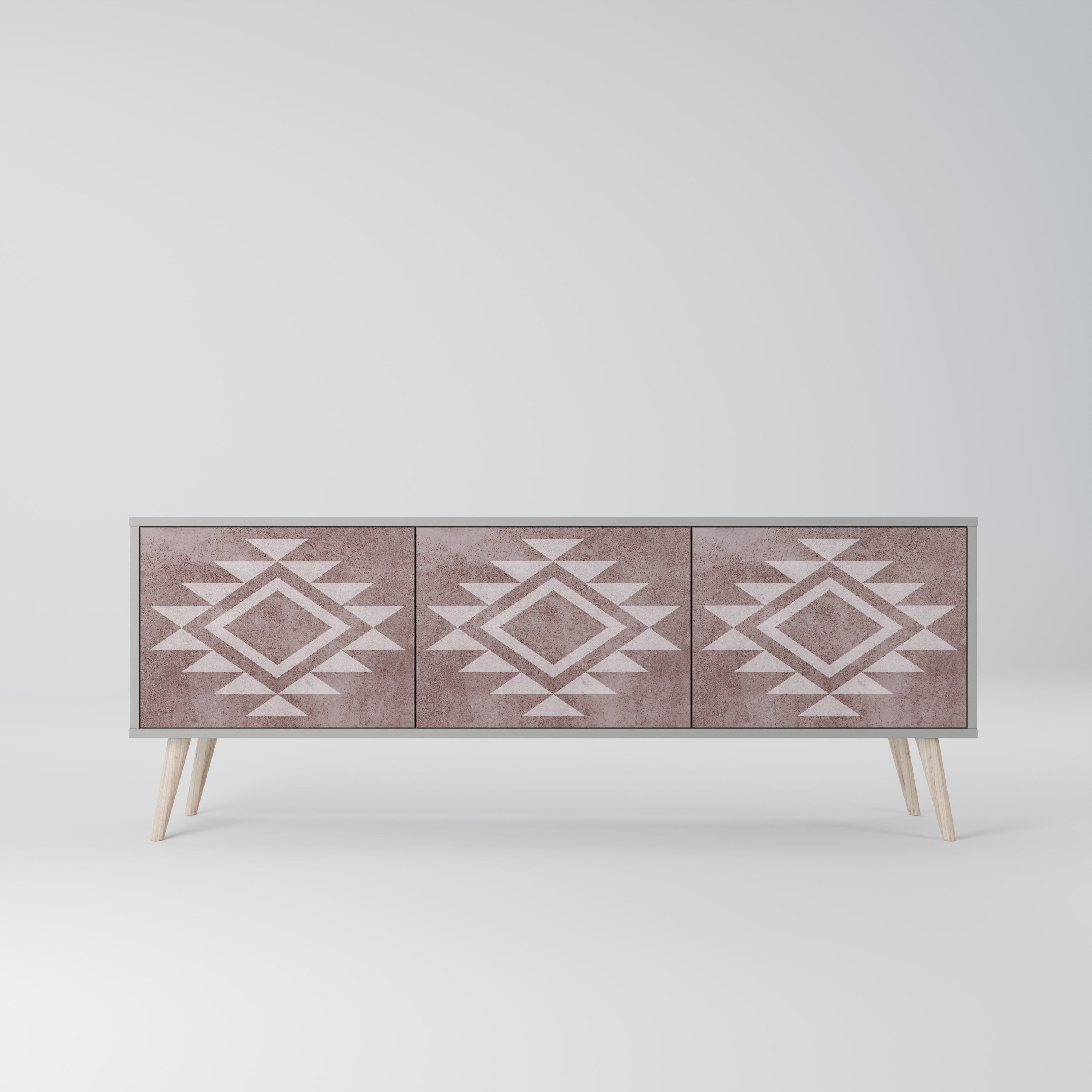 Mueble de TV MARVEL MOSAIC de 3 puertas en acabado gris