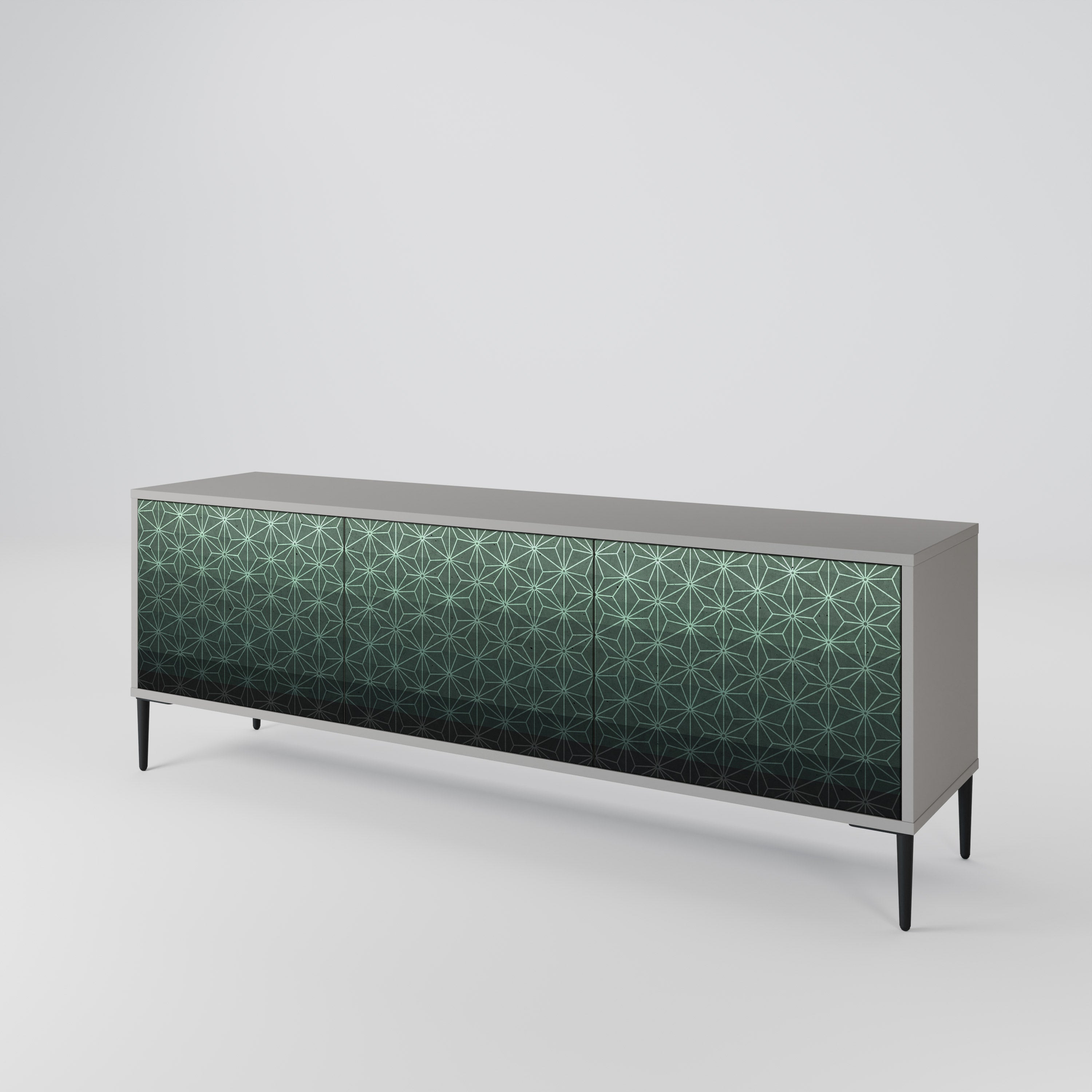 ORNAMENTAL GLIMMER 3-Door TV Stand in Grey Finish