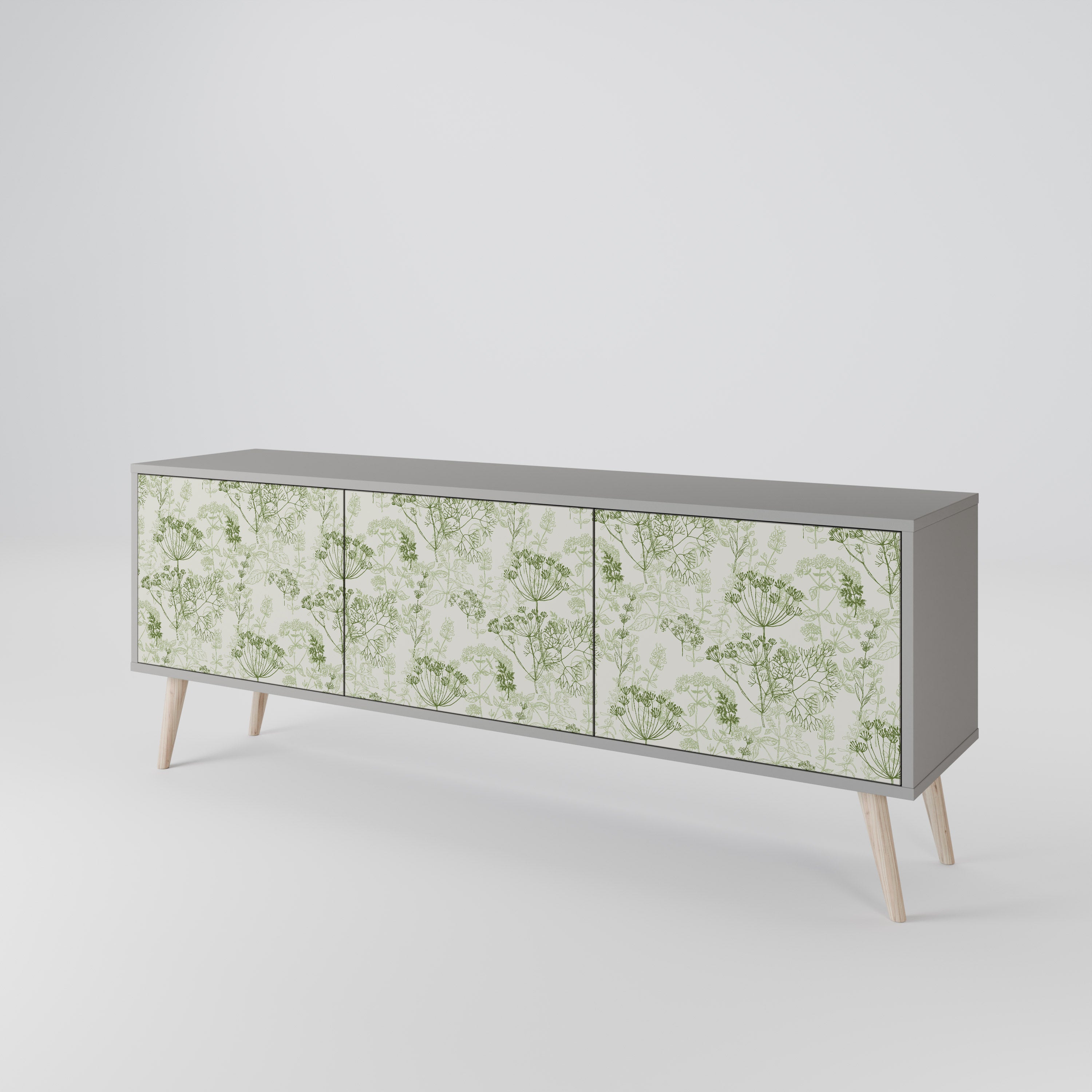 FENNEL BALDACHIN 3-Door TV Stand in Grey Finish