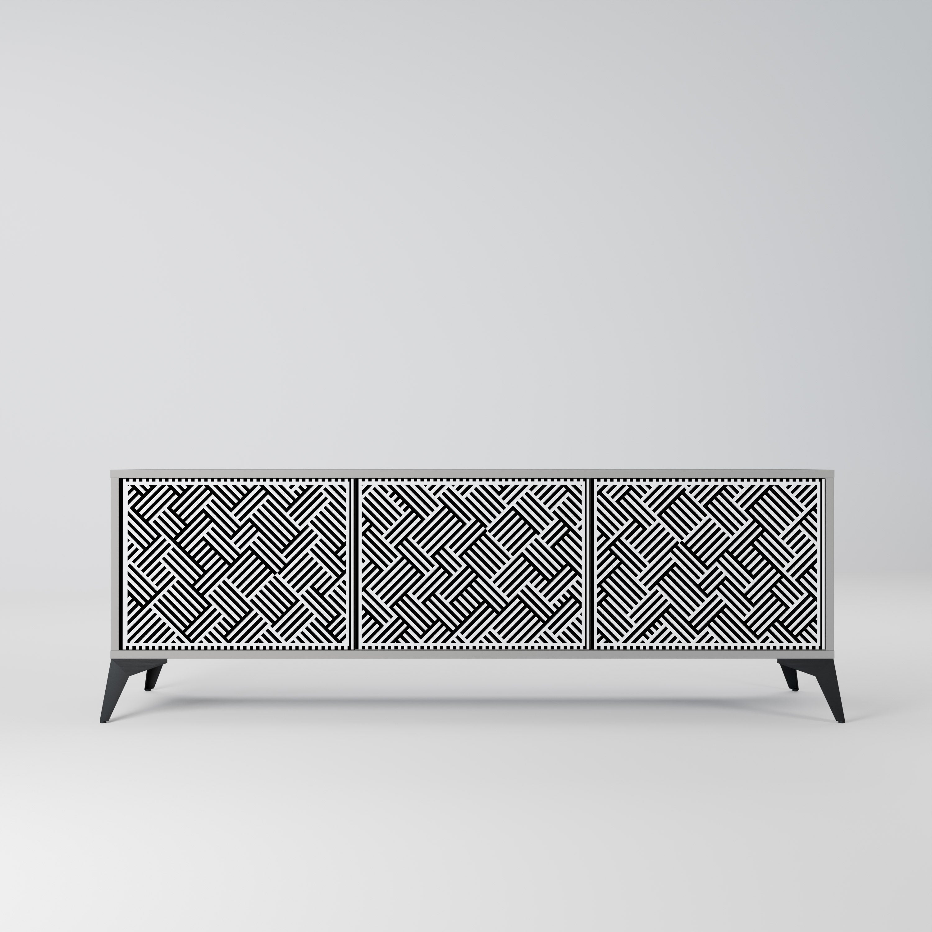 Mueble de TV de 3 puertas TEMPORARY SEQUENCE en acabado gris