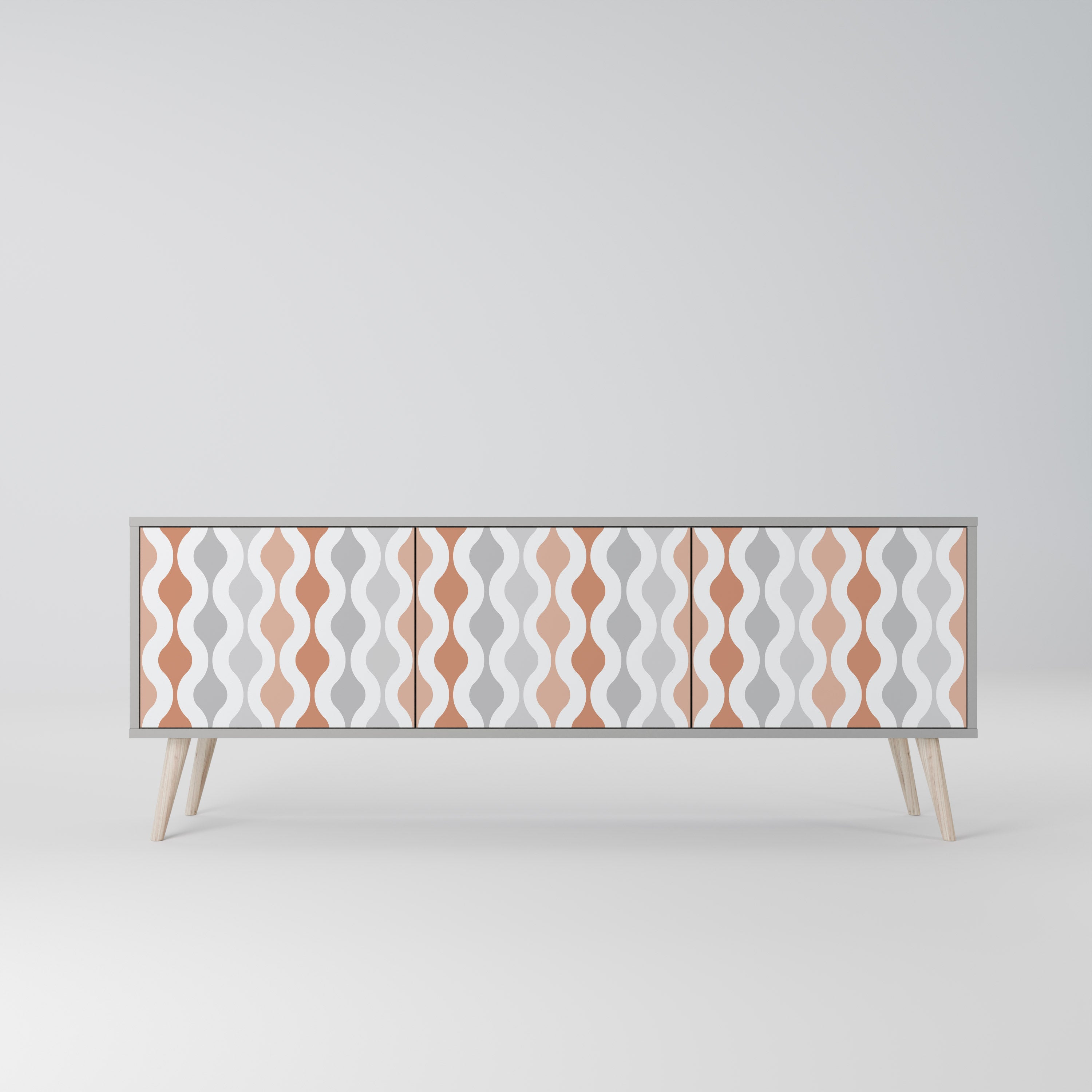 HAZY NOSTALGIA 3-Door TV Stand in Grey Finish