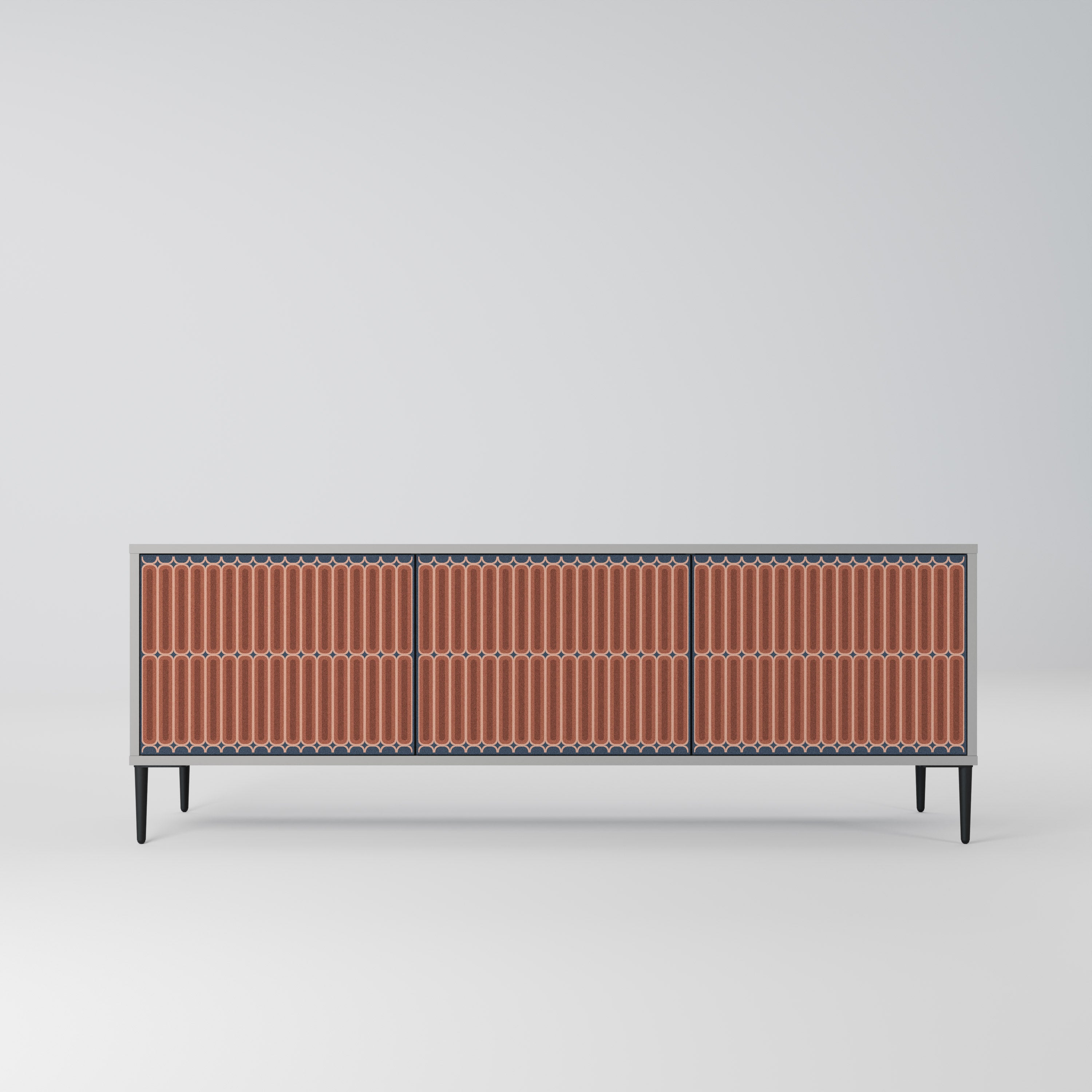 Mueble de TV HYPNOTIC GATE de 3 puertas con acabado gris