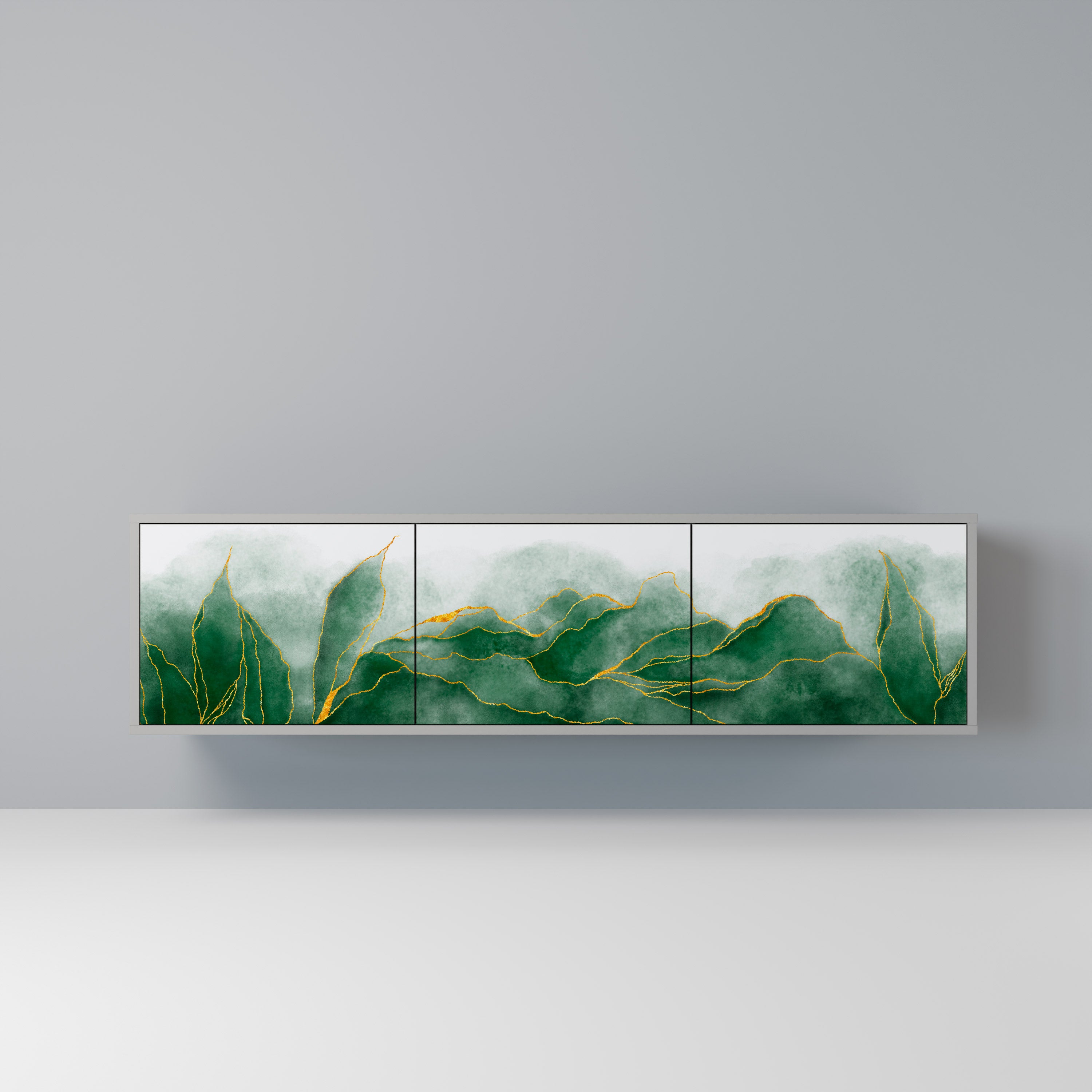 Mueble de TV de 3 puertas EXPENSIVE NATURE en acabado gris