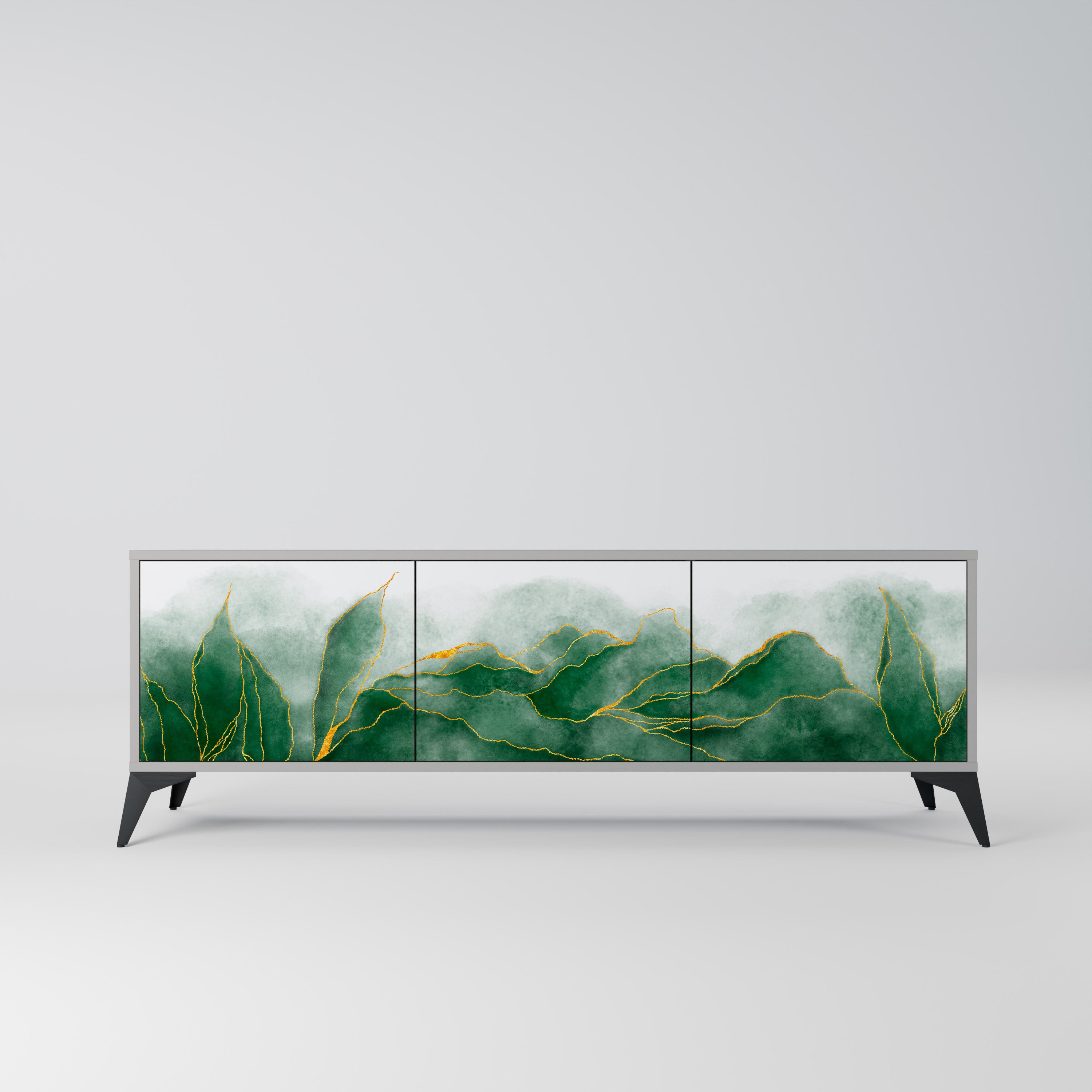 Mueble de TV de 3 puertas EXPENSIVE NATURE en acabado gris