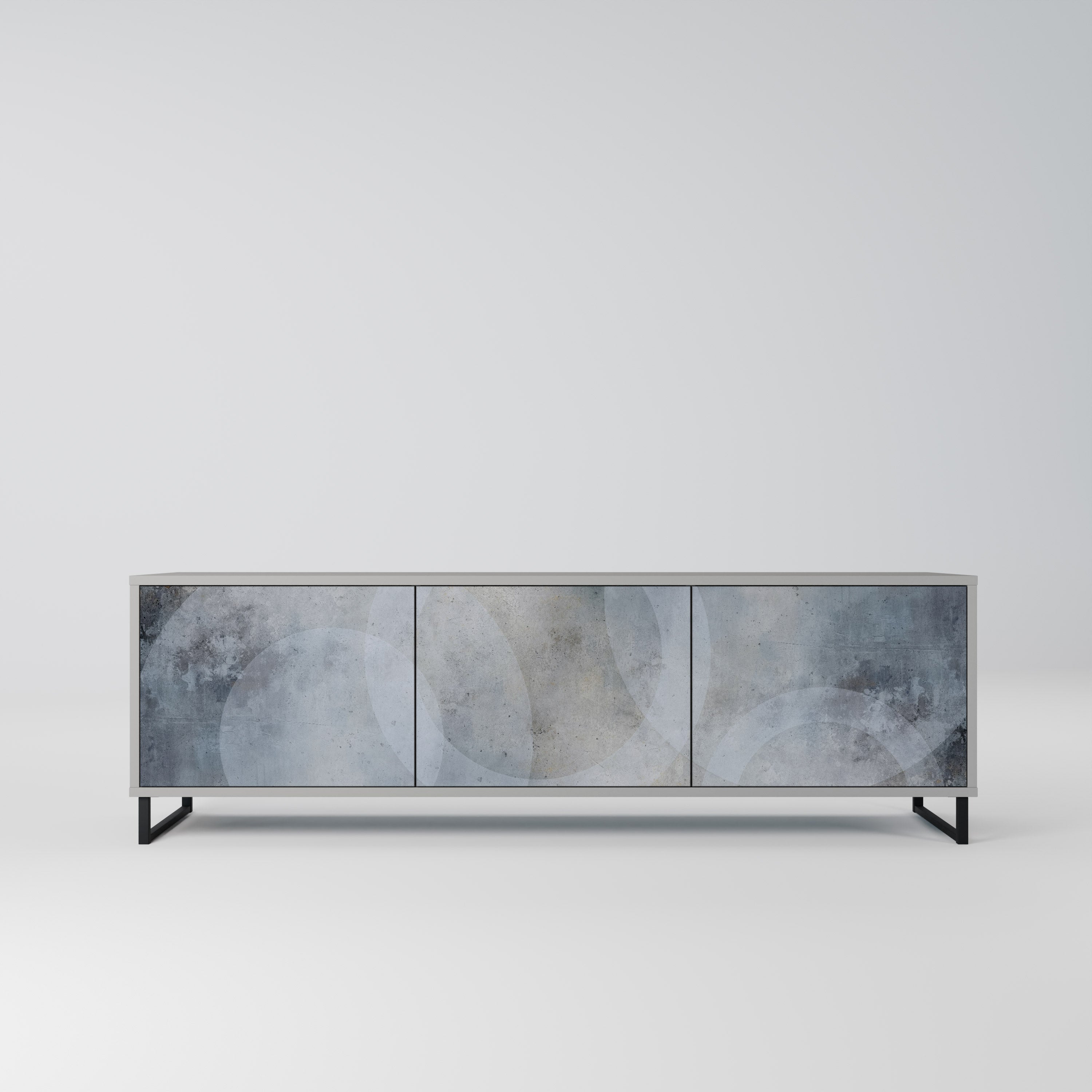 Mueble de TV de 3 puertas MUTED ARC en acabado gris