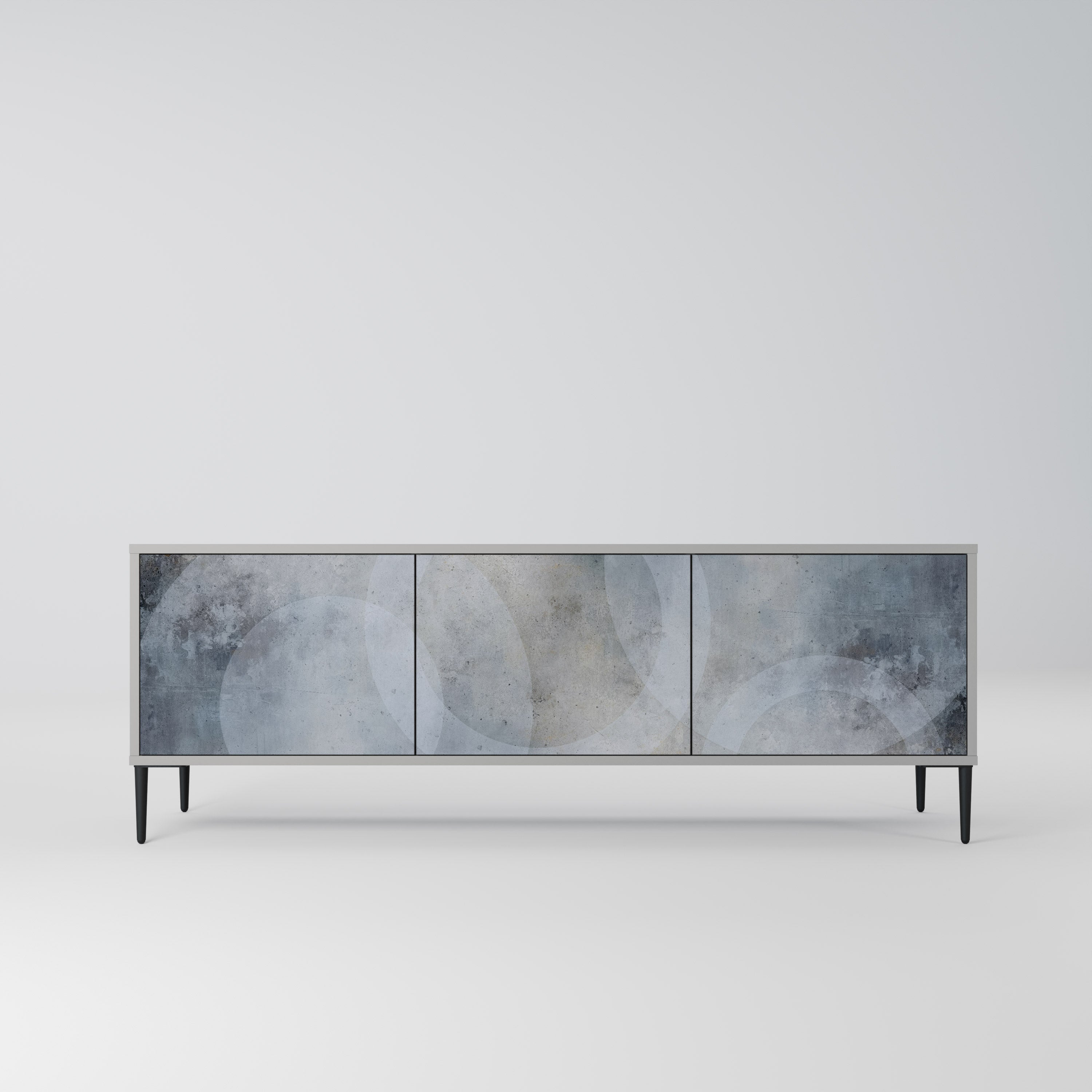 Mueble de TV de 3 puertas MUTED ARC en acabado gris