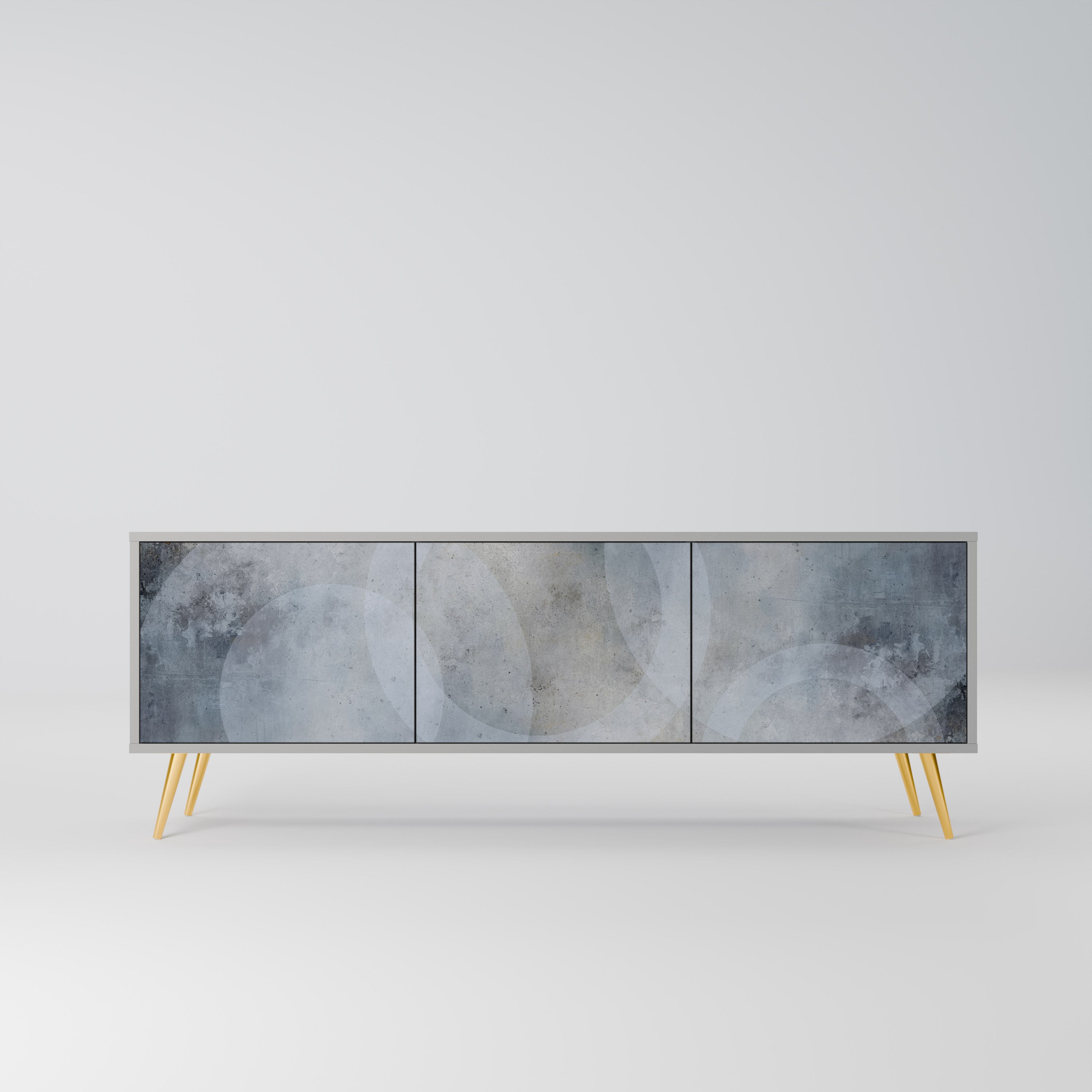 Mueble de TV de 3 puertas MUTED ARC en acabado gris