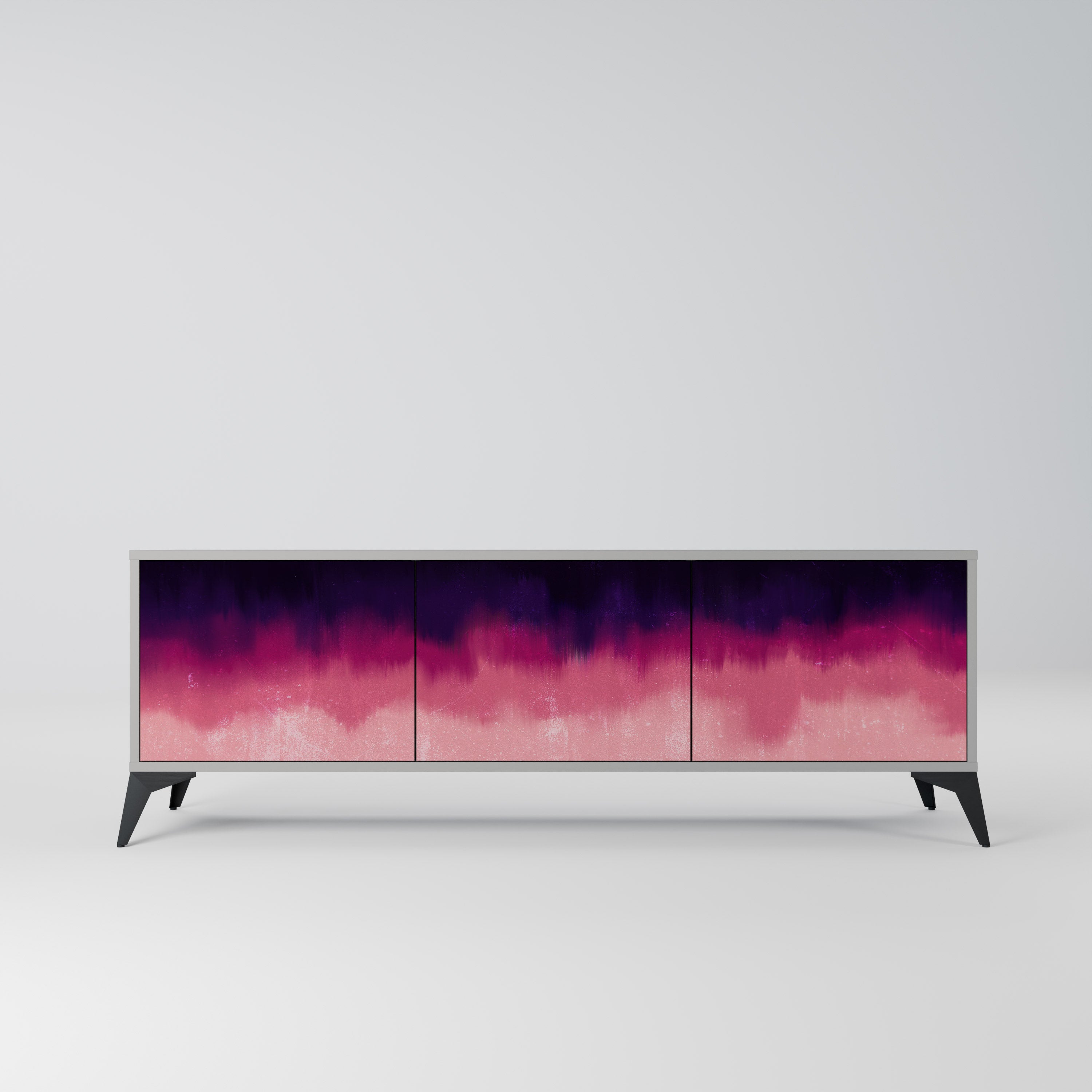 Mueble de TV AURORA BOREALIS de 3 puertas en acabado gris