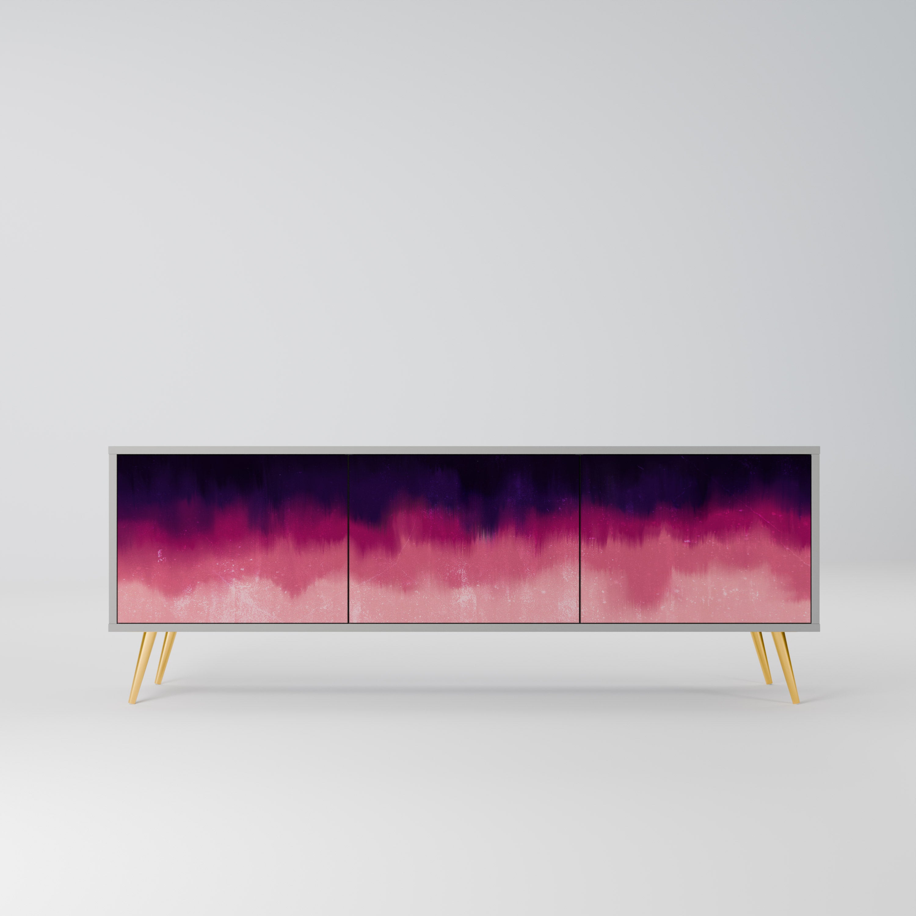 Mueble de TV AURORA BOREALIS de 3 puertas en acabado gris