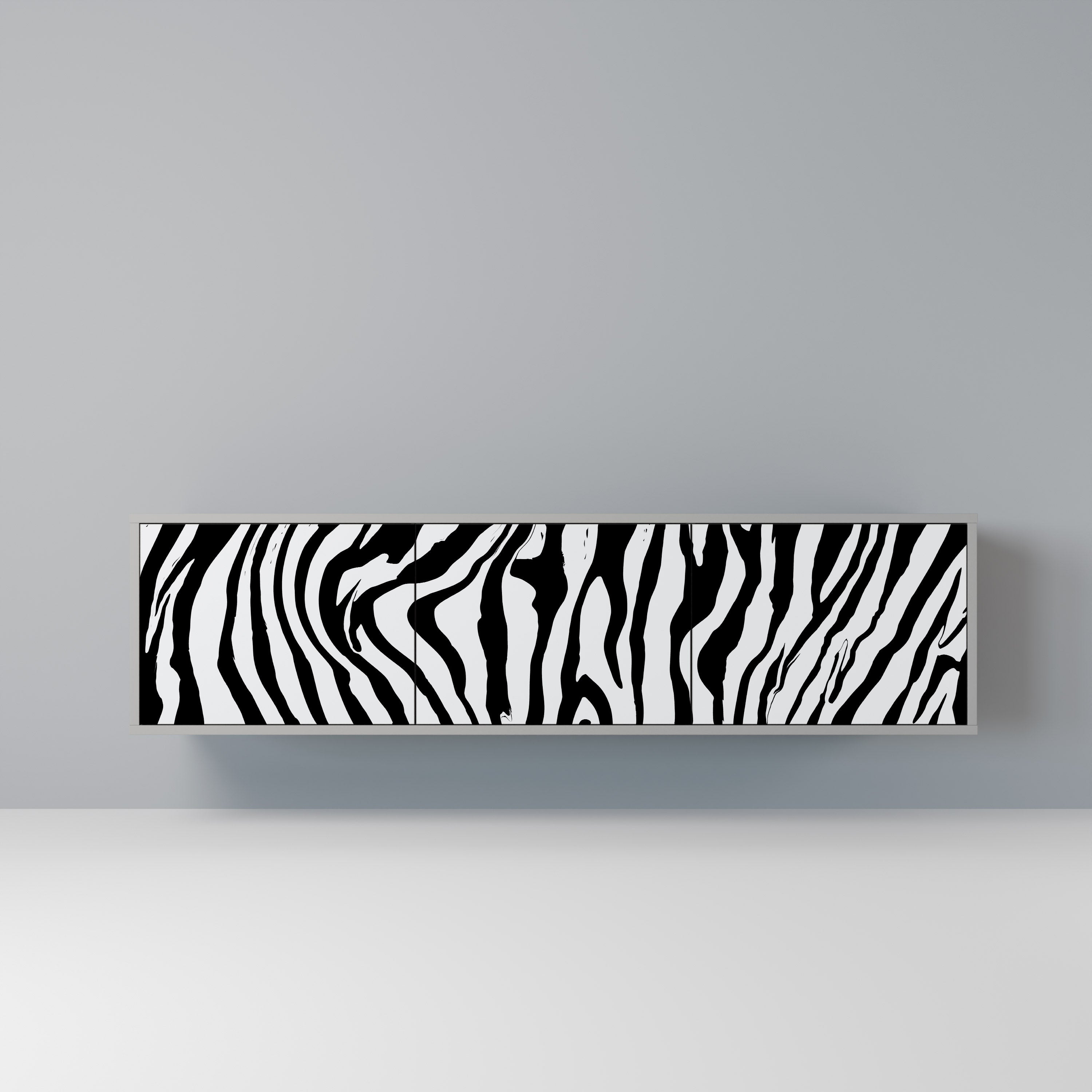 Mueble de TV SPLENDID ZEBRA de 3 puertas en acabado gris