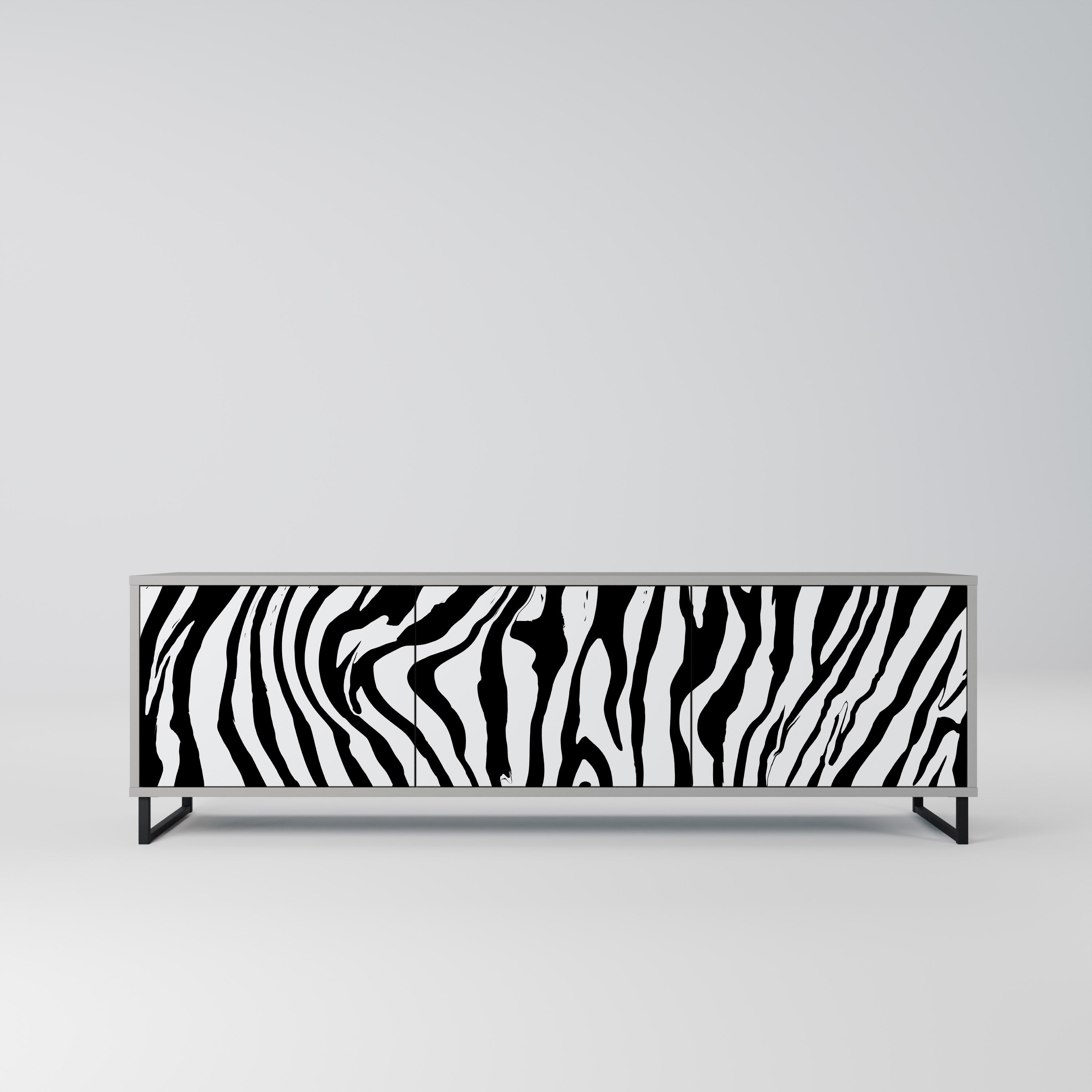 Mueble de TV SPLENDID ZEBRA de 3 puertas en acabado gris