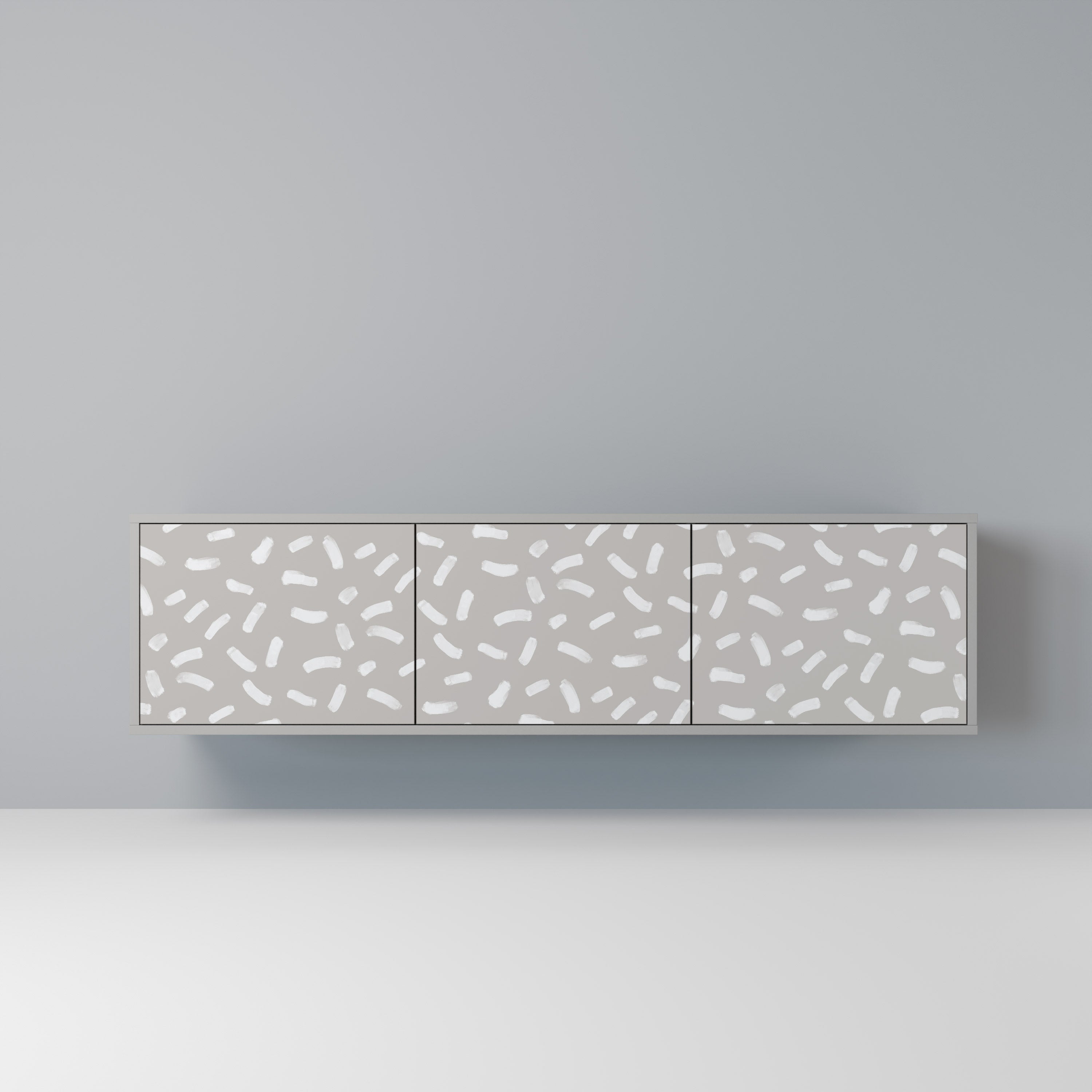 Mueble de TV PASSING SECONDS de 3 puertas en acabado gris