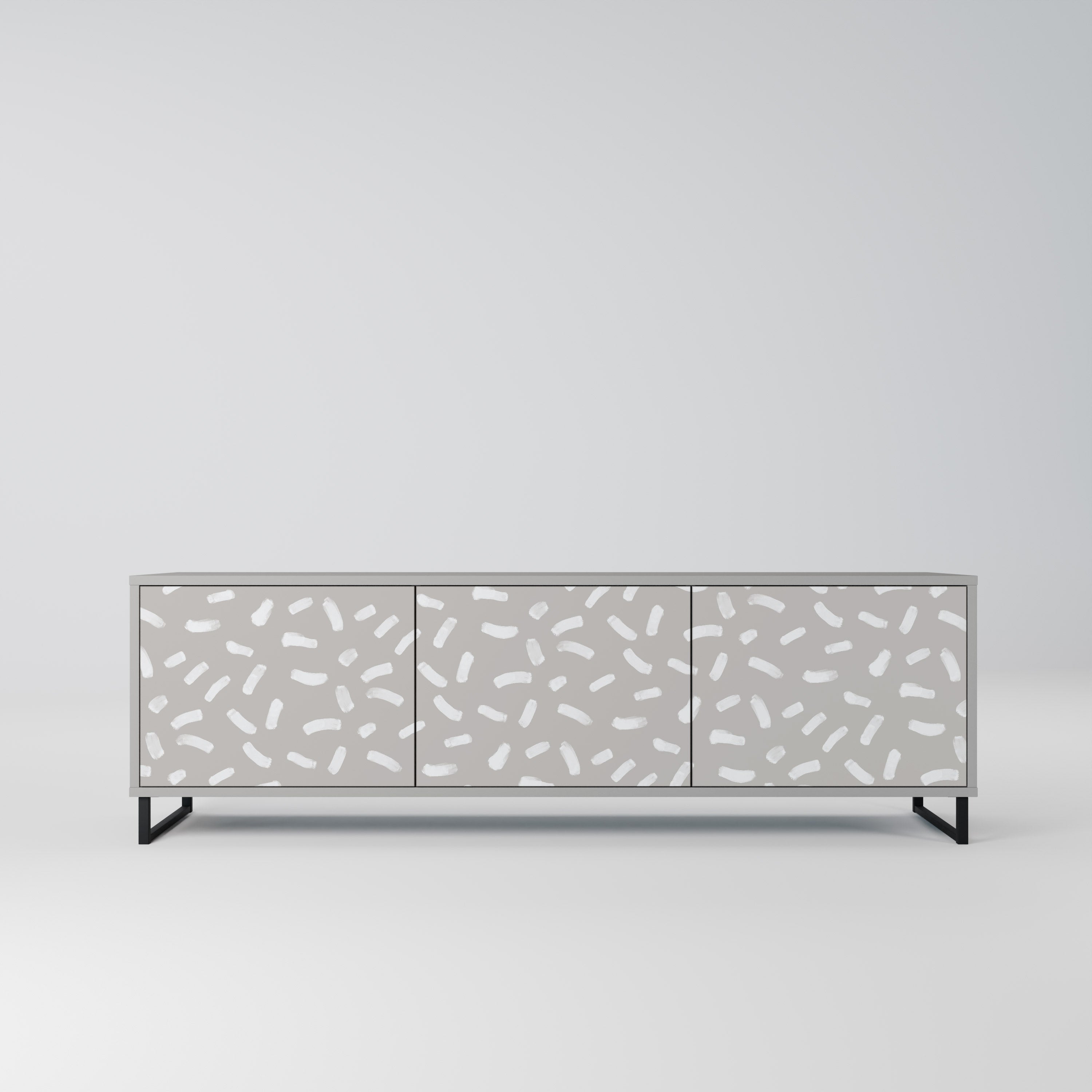 Mueble de TV PASSING SECONDS de 3 puertas en acabado gris