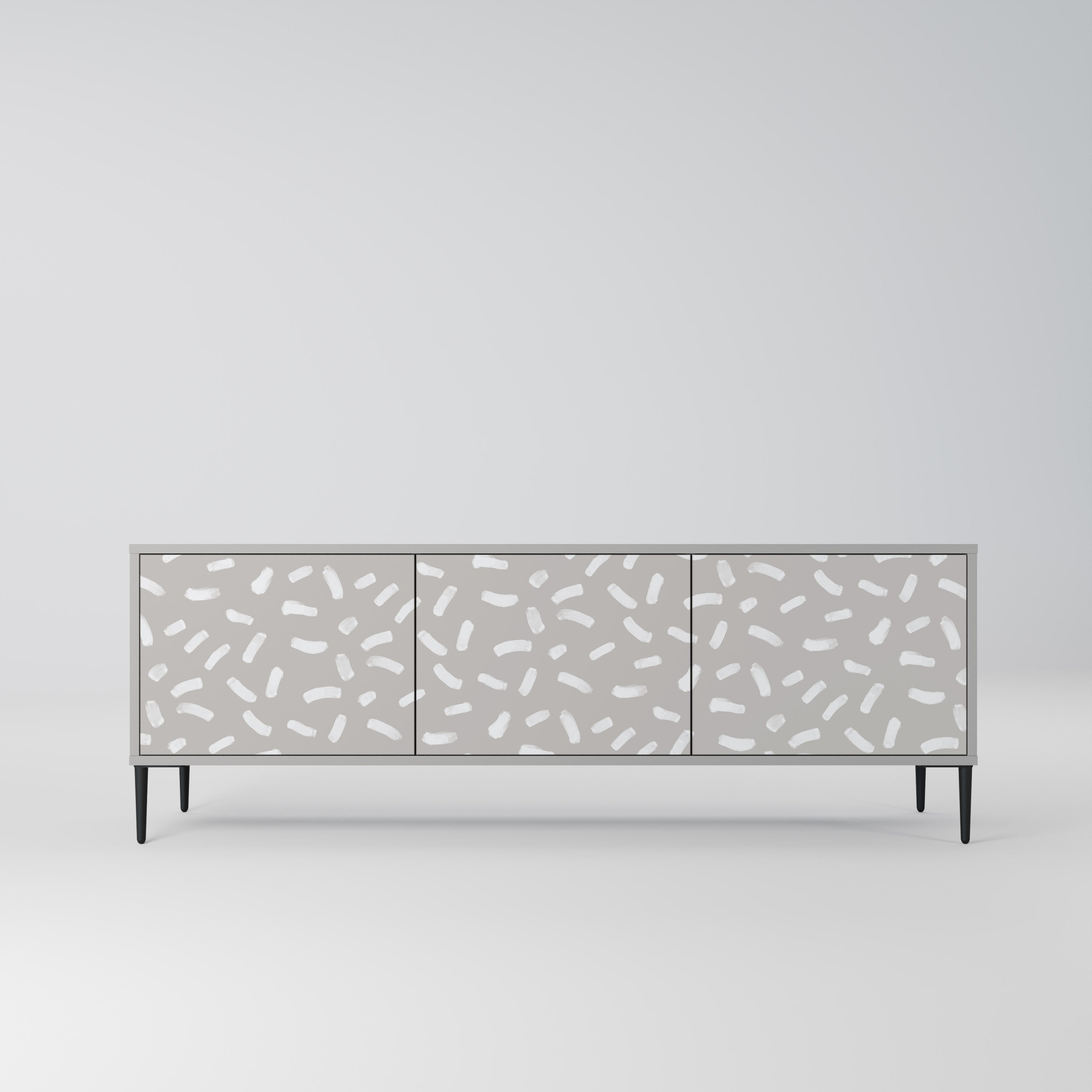Mueble de TV PASSING SECONDS de 3 puertas en acabado gris