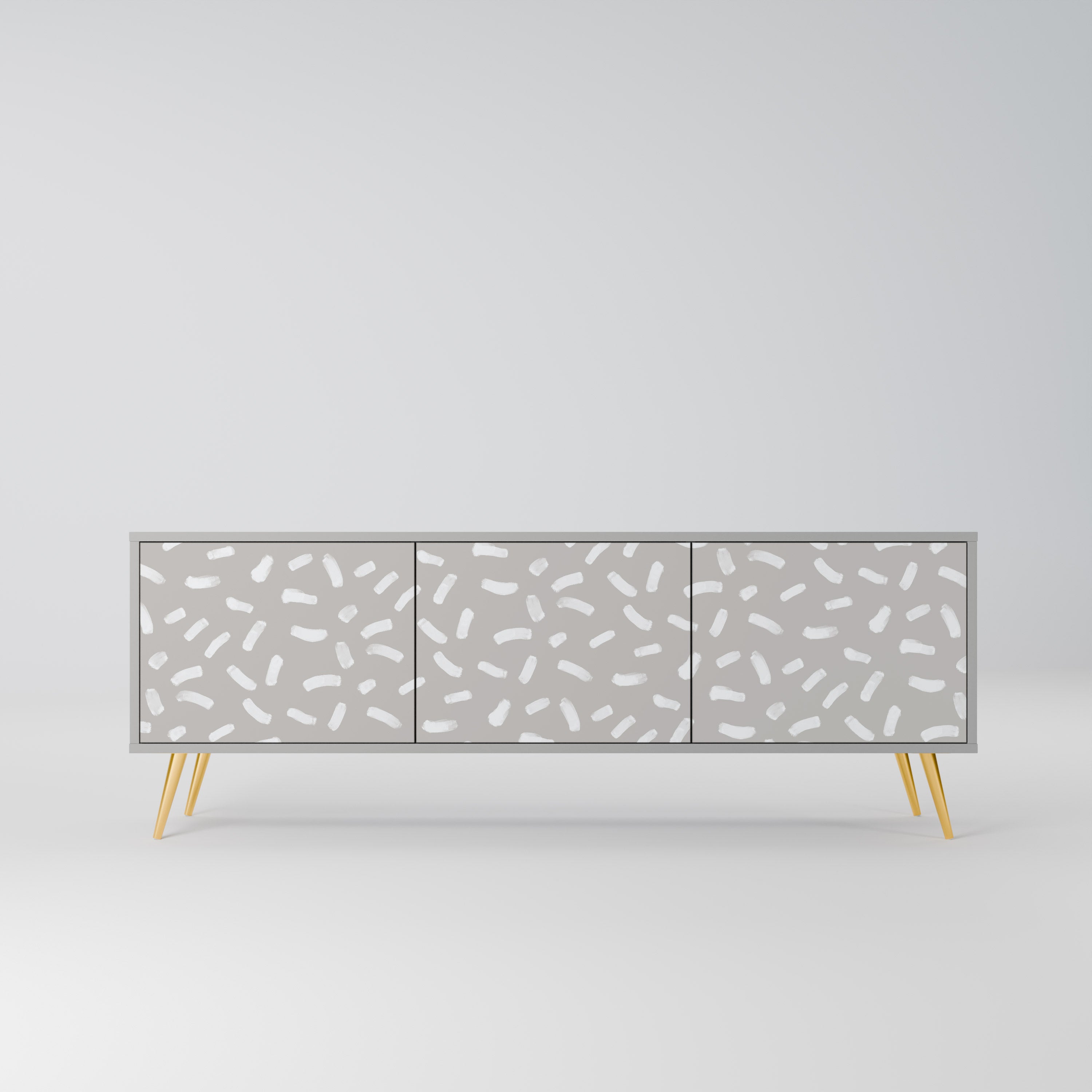 Mueble de TV PASSING SECONDS de 3 puertas en acabado gris