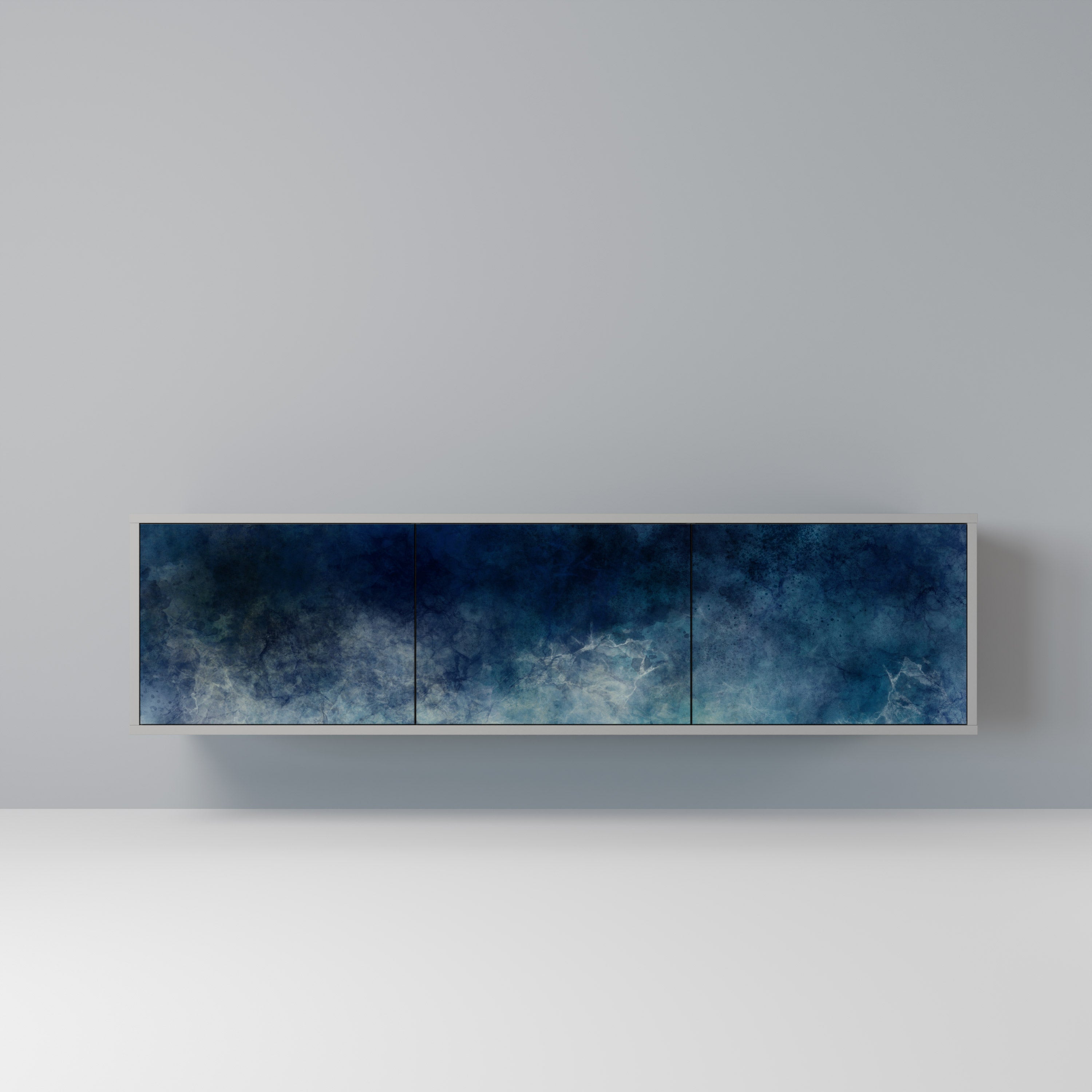Mueble de TV de 3 puertas CELESTIAL FALL en acabado gris