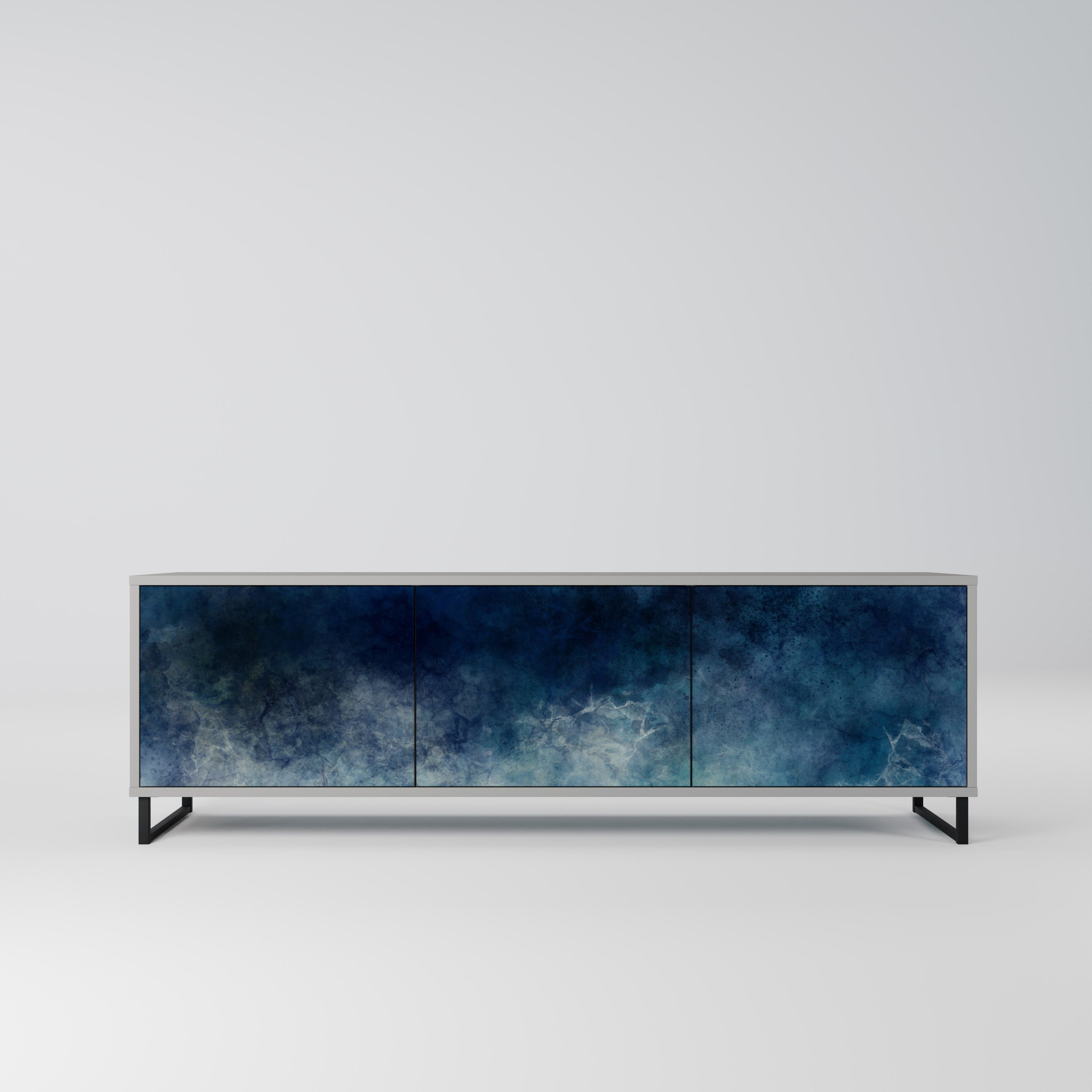 Mueble de TV de 3 puertas CELESTIAL FALL en acabado gris
