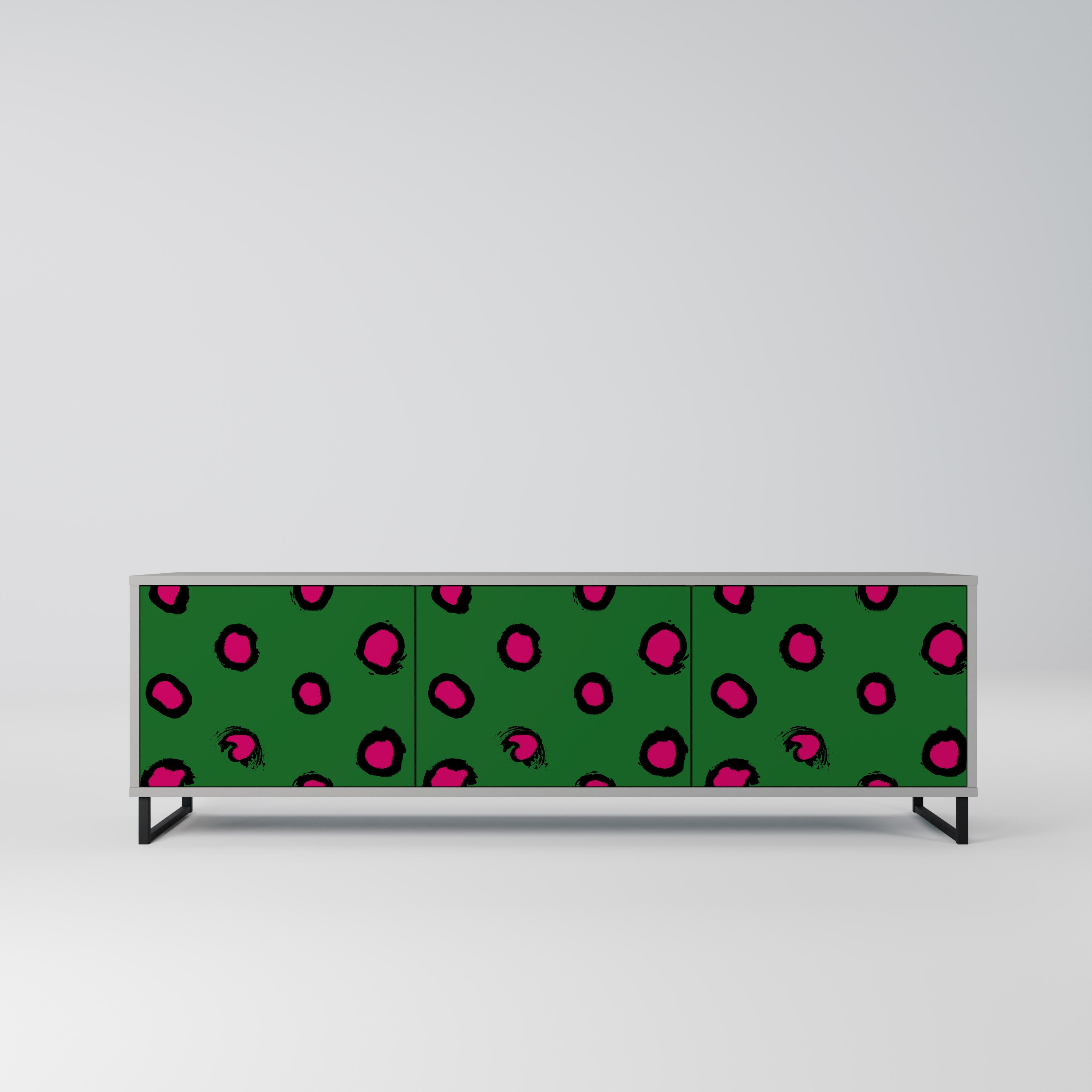 Mueble de TV de 3 puertas FUNKY SPOTS en acabado gris