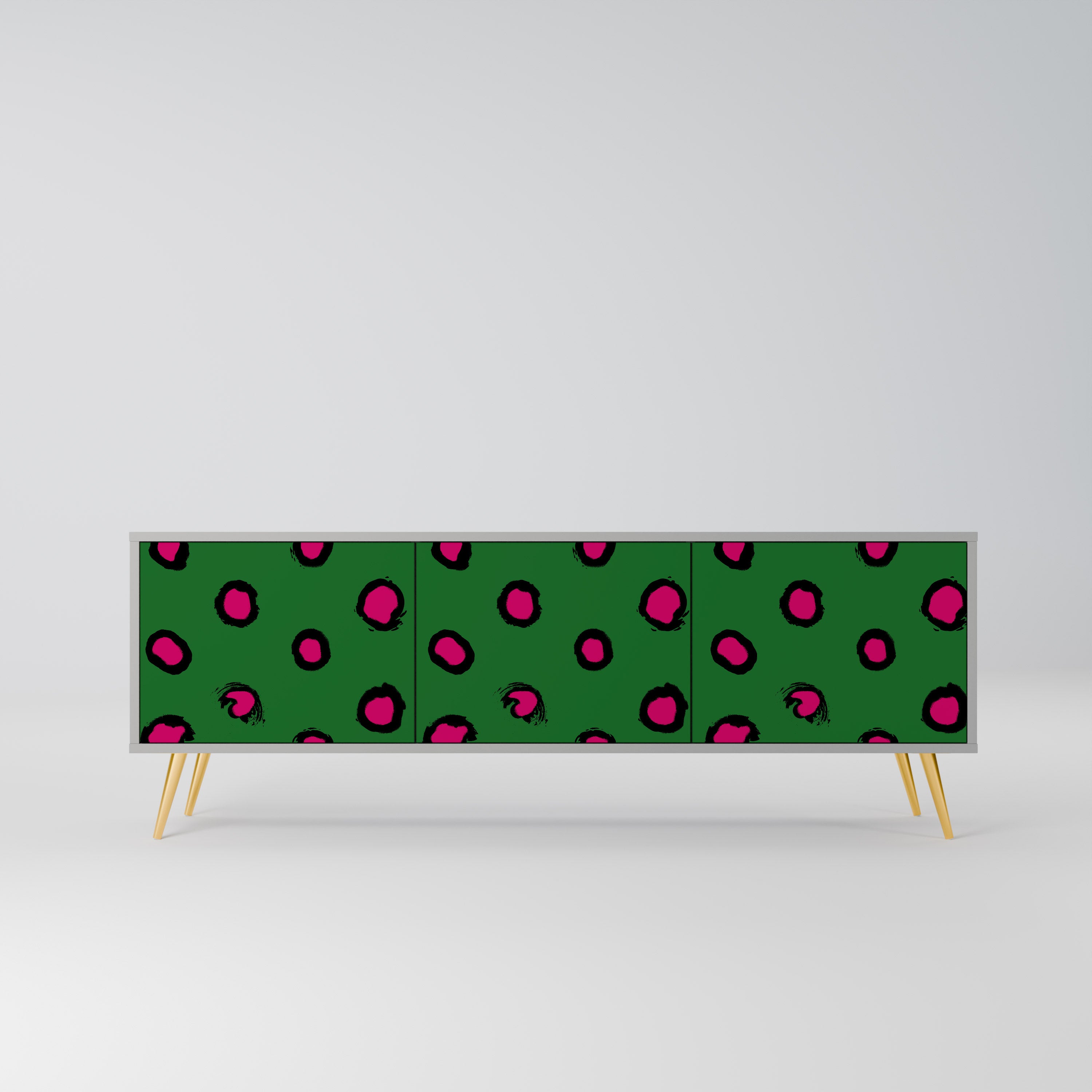 Mueble de TV de 3 puertas FUNKY SPOTS en acabado gris