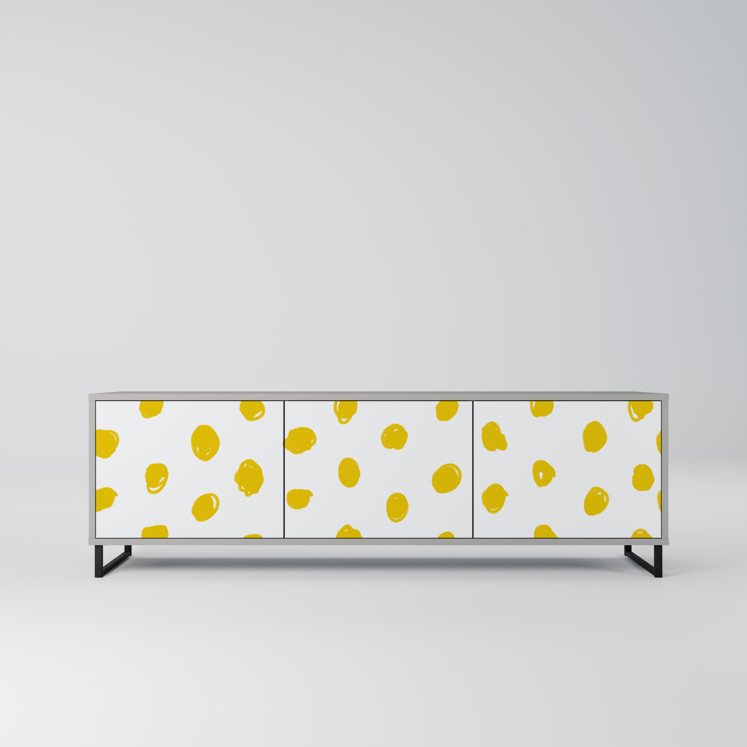 Mueble de TV de 3 puertas RADIANT REVERIE en acabado gris