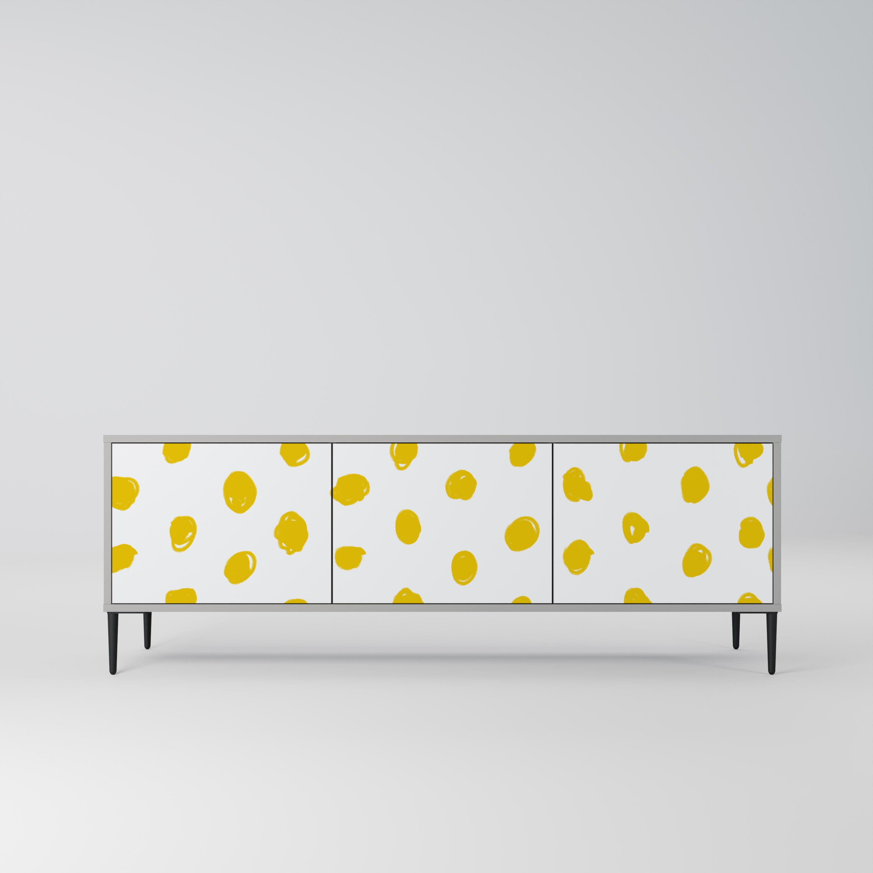 Mueble de TV de 3 puertas RADIANT REVERIE en acabado gris