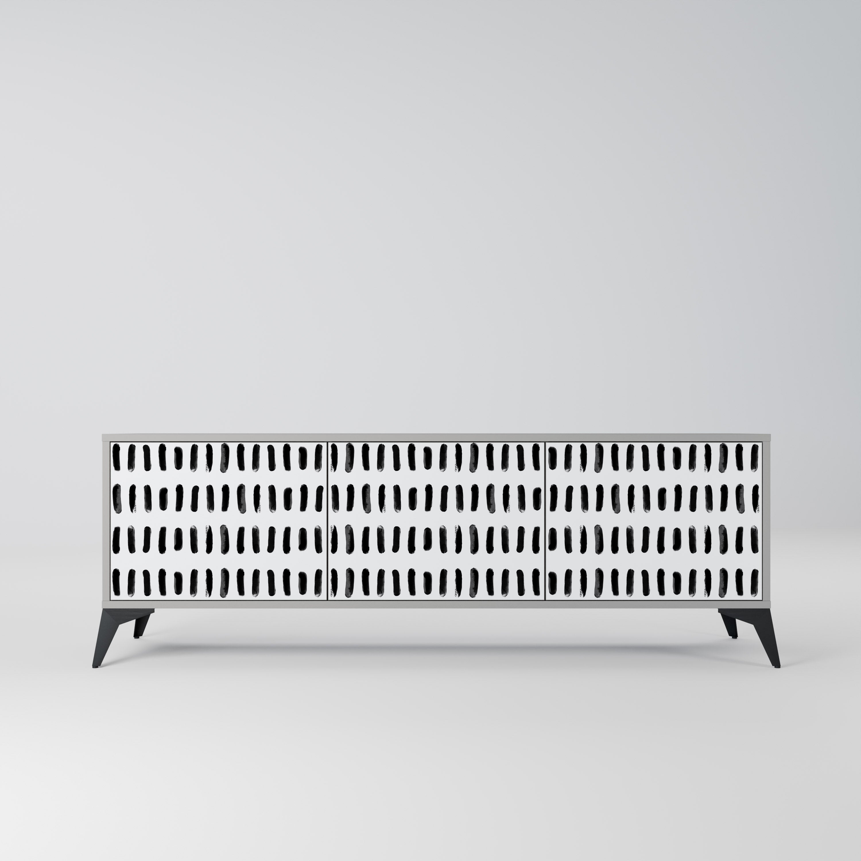 Mueble de TV de 3 puertas NIGHTY MELODIES en acabado gris